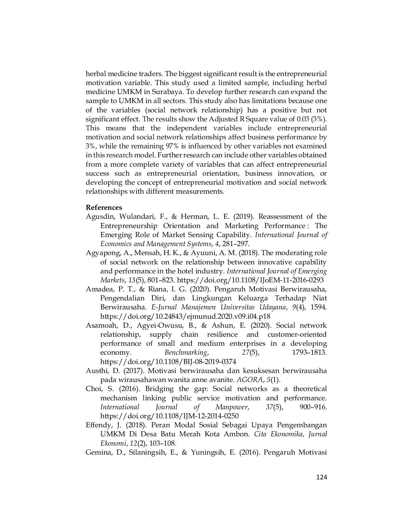 JURIS The Role Of Entrepreneurial Motivation And Social Network Relationship On Business Performance Of Herbal Medicine Sellers