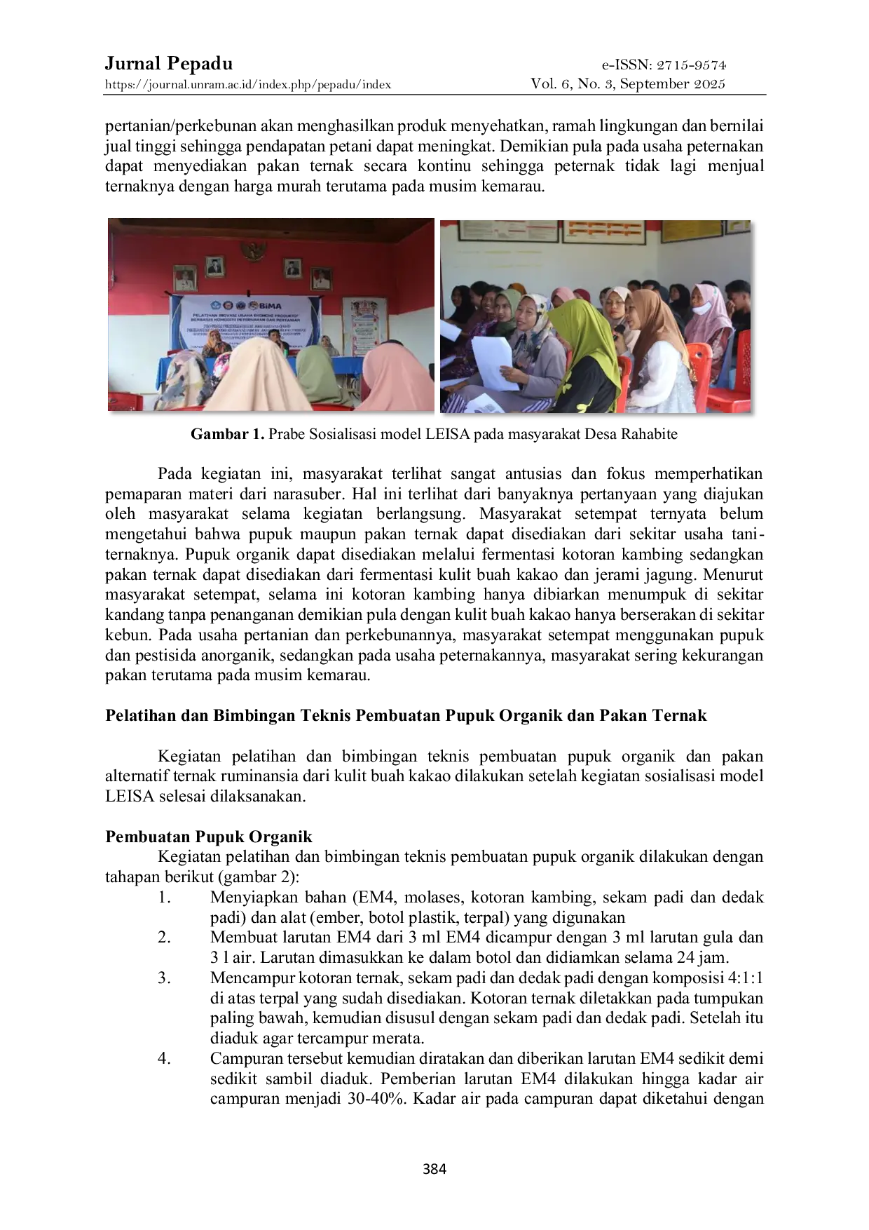 JURIS INTRODUKSI MODEL LEISA PADA USAHA PETERNAKAN KAMBING PE DI PETERNAKAN RAKYAT DESA RAHABITE KECAMATAN TOARI KABUPATEN KOLAKA