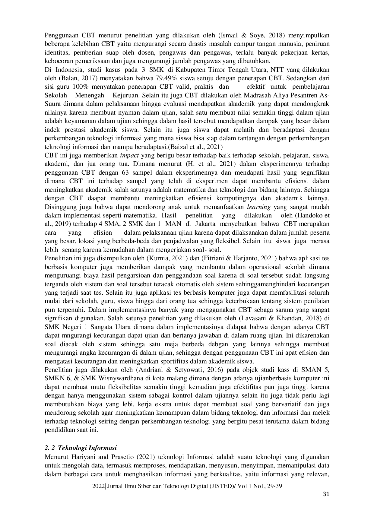 JURIS Peran Computer Assited Test dalam Implementasi Penilaian di SD Negeri 005 Palaran