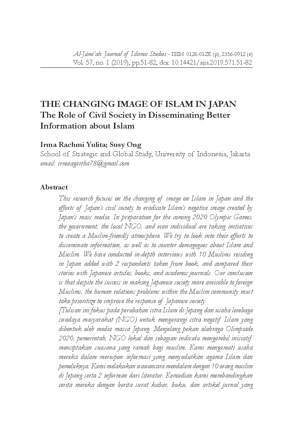 juris The Changing Image of Islam in Japan The Role of Civil Society in Disseminating better Information about Islam