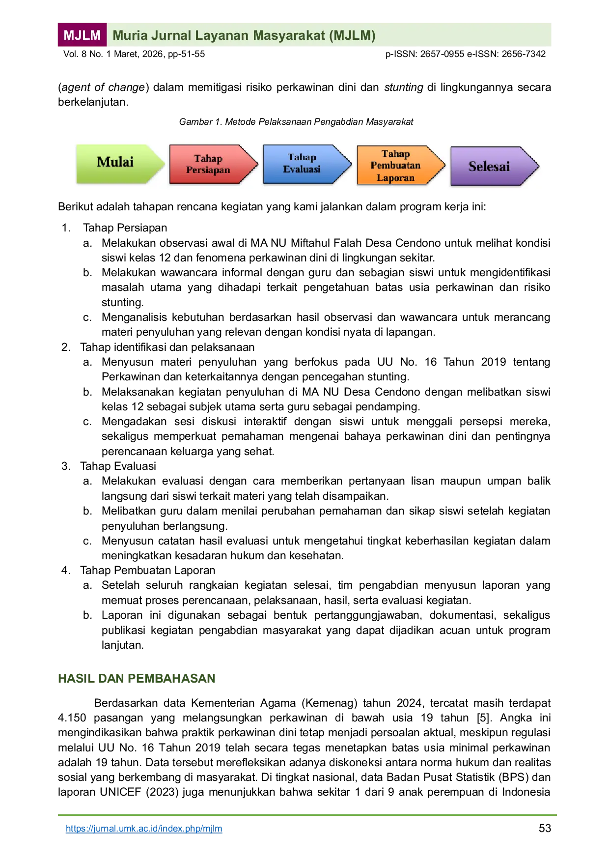 JURIS Counseling on the Legal Age of Marriage Based on Law No 16 of 2019 as an Effort to Prevent Stunting