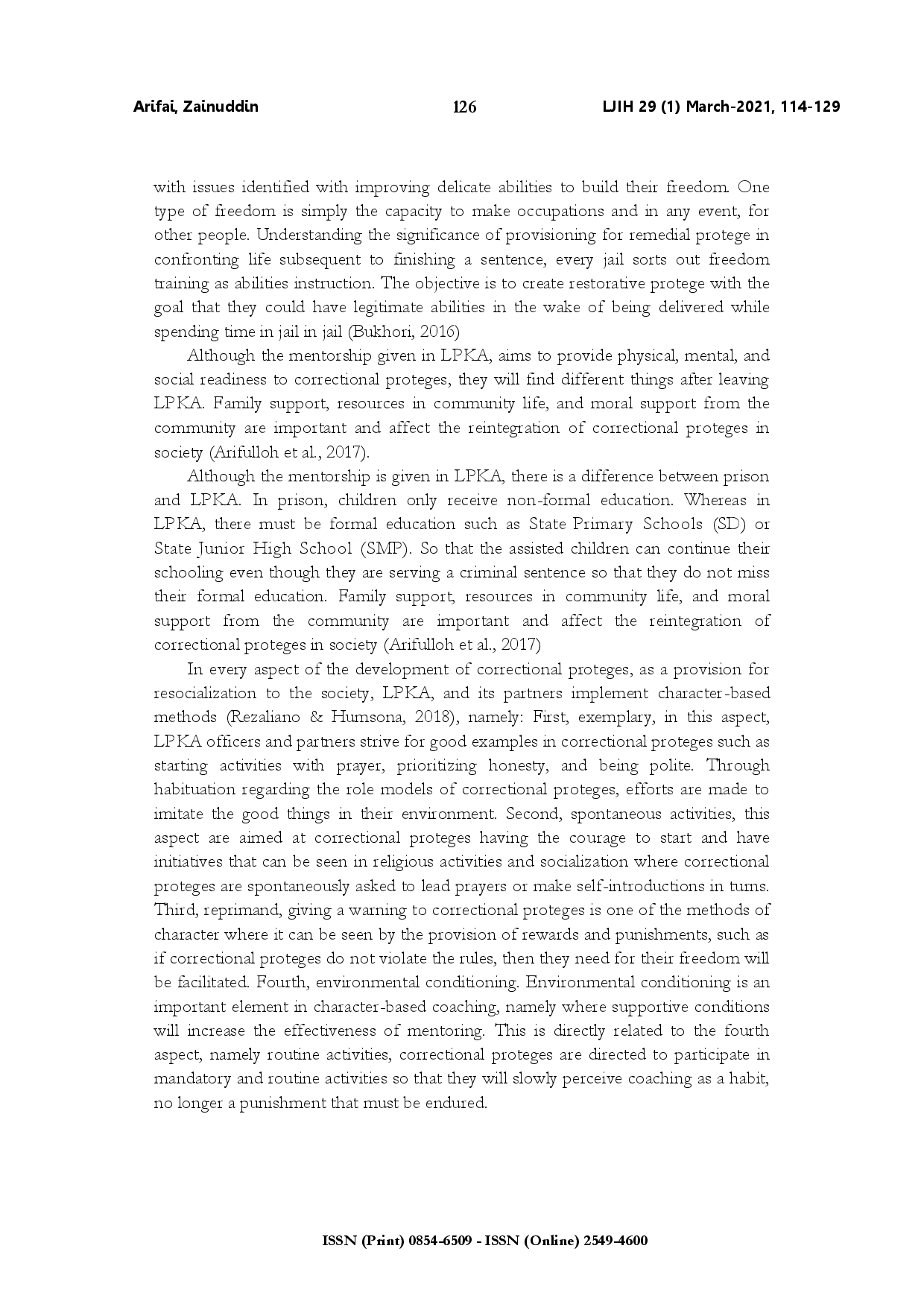 juris Correctional protege mentorship as an effort of resocialization in class II special correctional institution for children of Kendari