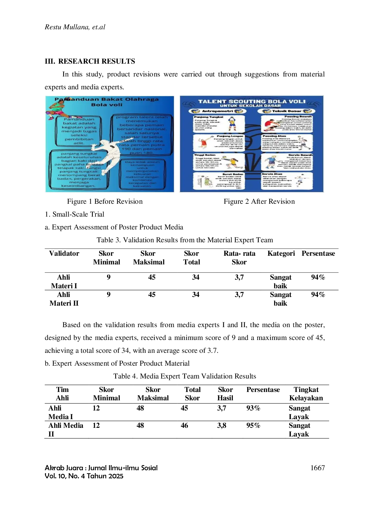 JURIS Development Of A Talent Scouting Assessment Poster Model For Beginner Volleyball Athletes