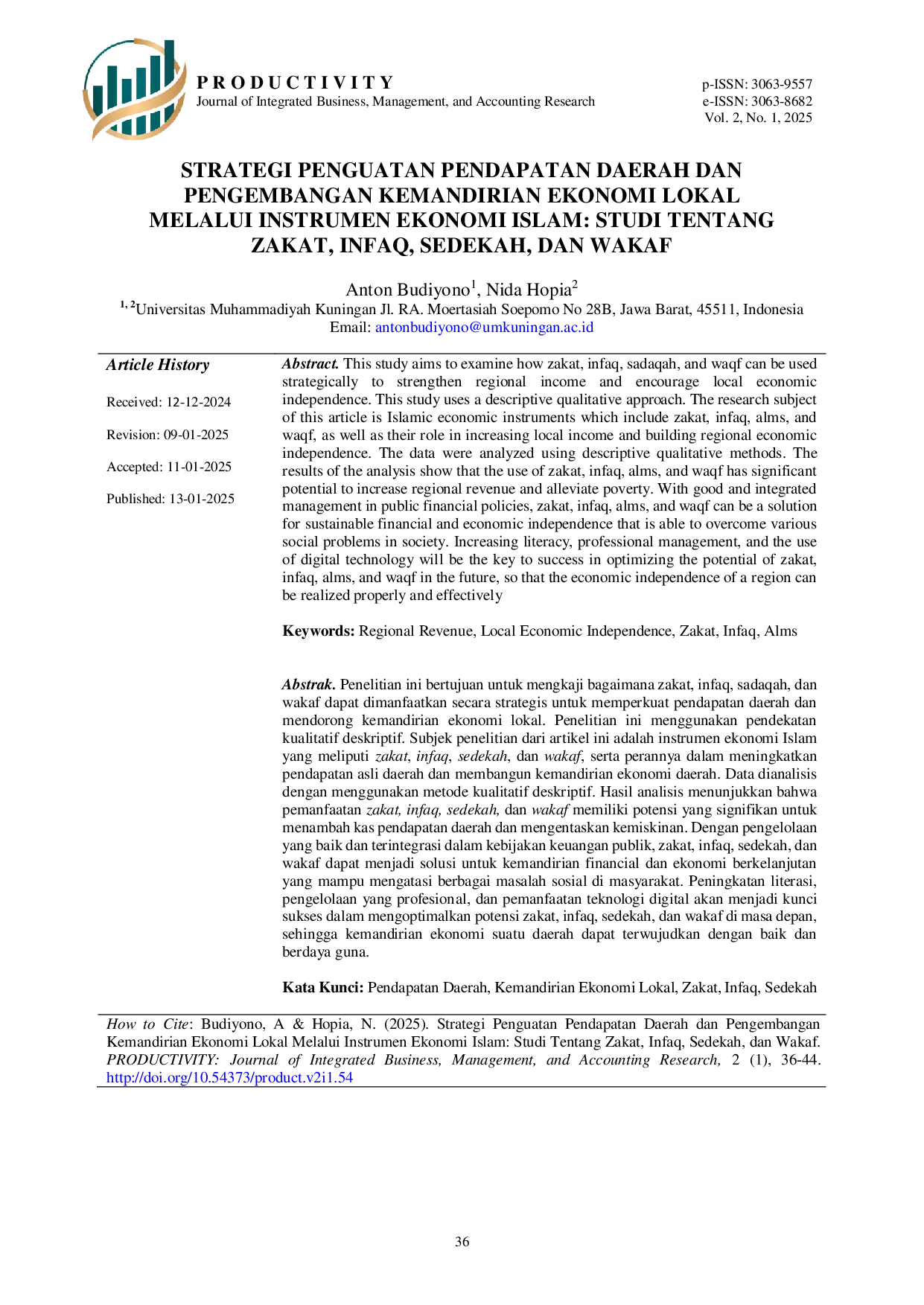 JURIS Strategi Penguatan Pendapatan Daerah dan Pengembangan Kemandirian Ekonomi Lokal Melalui Instrumen Ekonomi Islam Studi Tentang Zakat Infaq Sedekah dan Wakaf