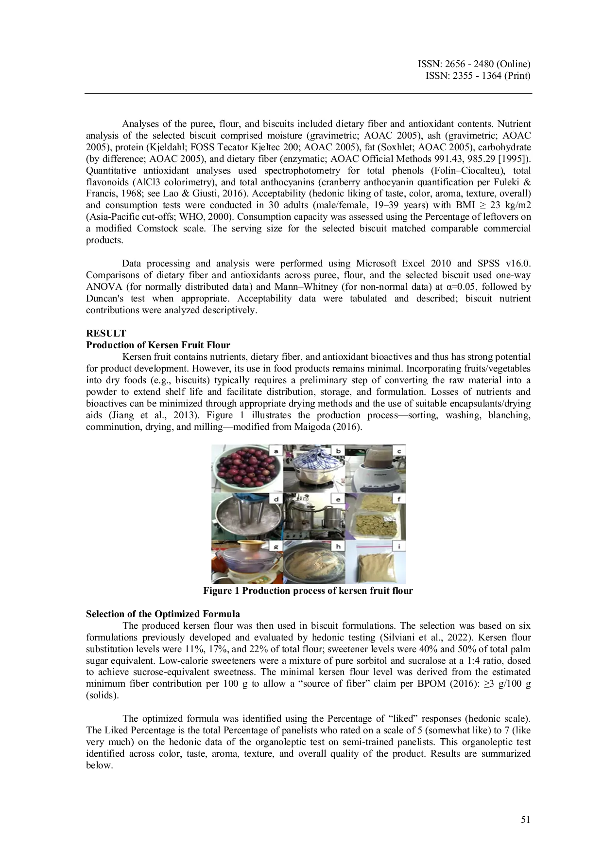 JURIS The Potential of Dietary Fiber and Antioxidants From Muntingia Calabura L Fruit Flour in Low Calorie Biscuits and Their Acceptability for The Prevention of Overweight and Obesity