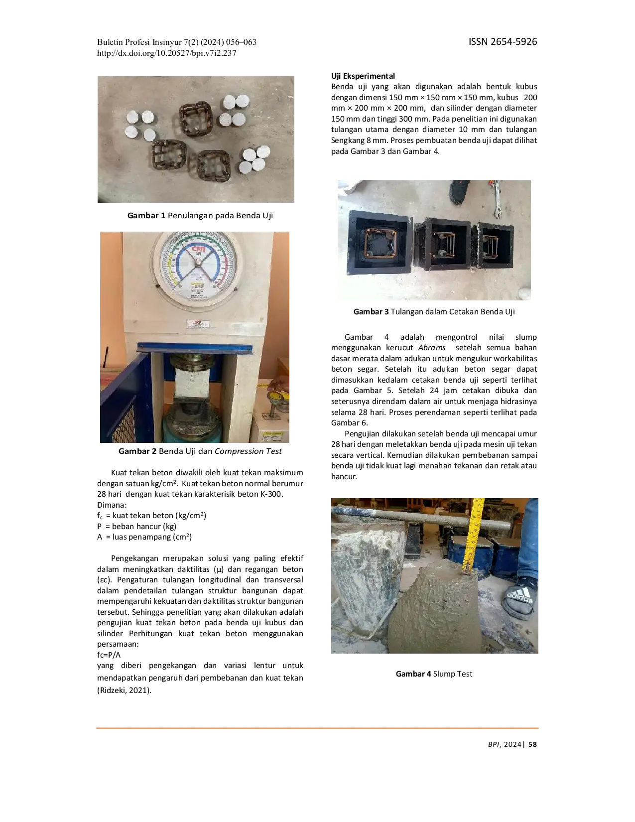 JURIS Pengaruh Pengekangan dan Penulangan Lentur terhadap Kuat Tekan Beton pada Benda Uji Kubus dan Silinder