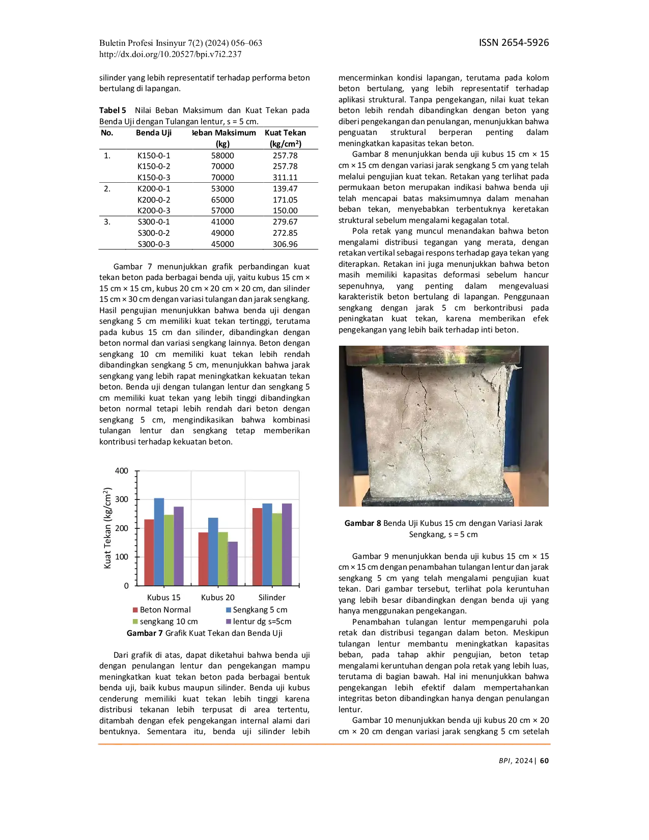 JURIS Pengaruh Pengekangan dan Penulangan Lentur terhadap Kuat Tekan Beton pada Benda Uji Kubus dan Silinder