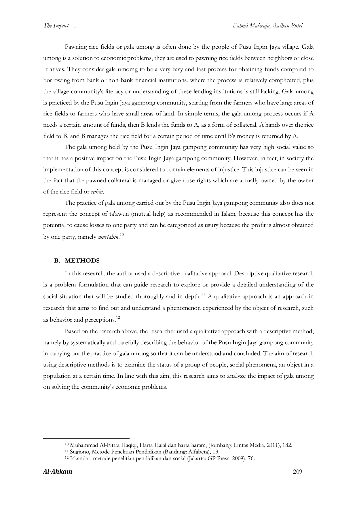 JURIS Praktik Gala Umong dan Dampaknya Terhadap Perekonomian Masyarakat Perspektif Hukum Ekonomi Syariah