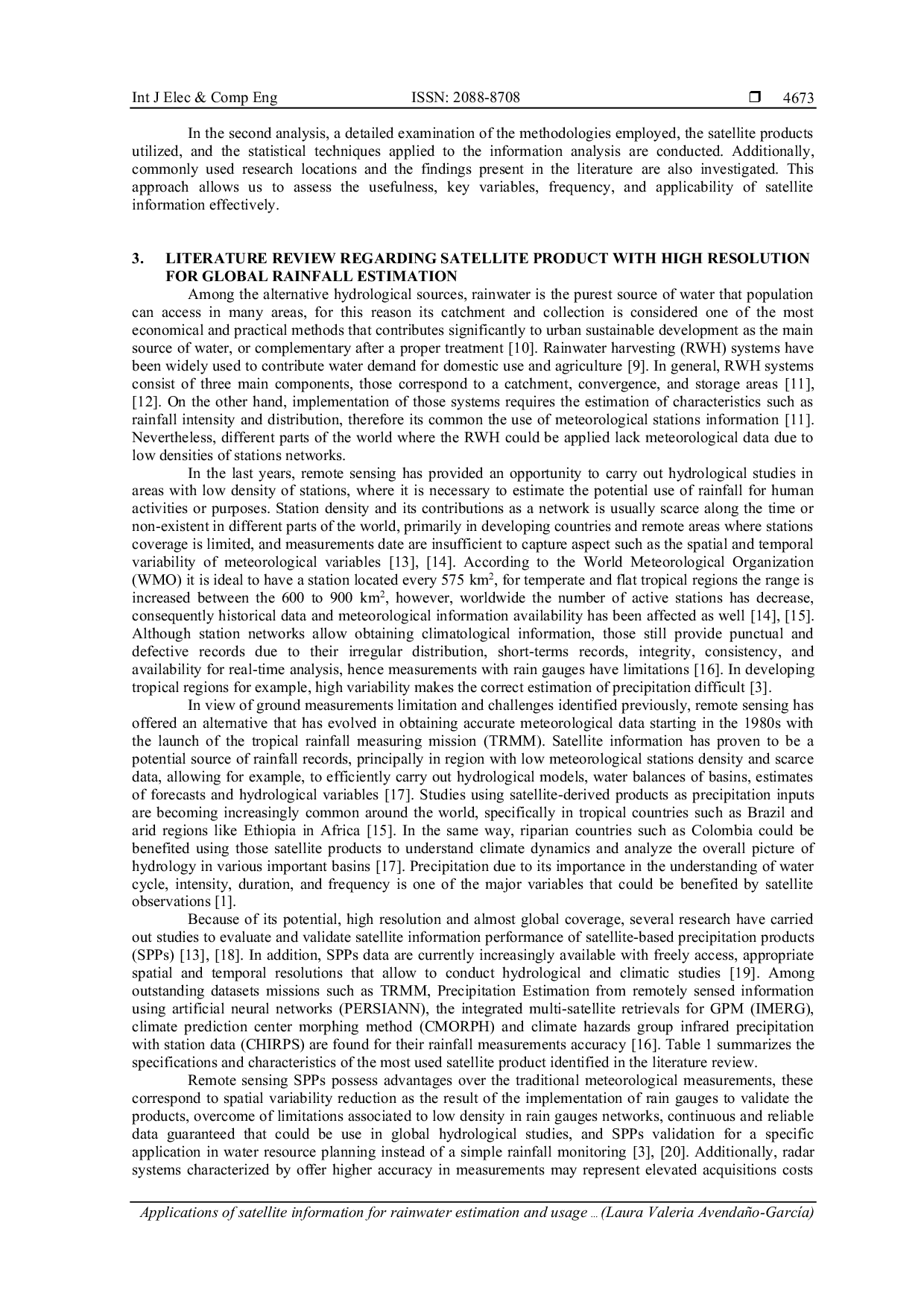 JURIS Applications of satellite information for rainwater estimation and usage a comprehensive review