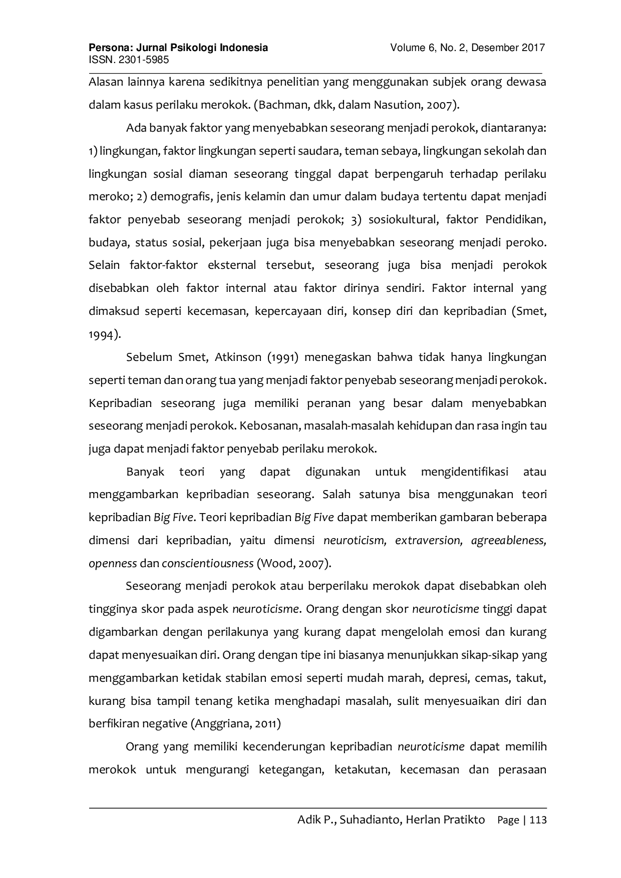 JURIS Kecenderungan Kepribadian Neurotisme Dan Perilaku Merokok