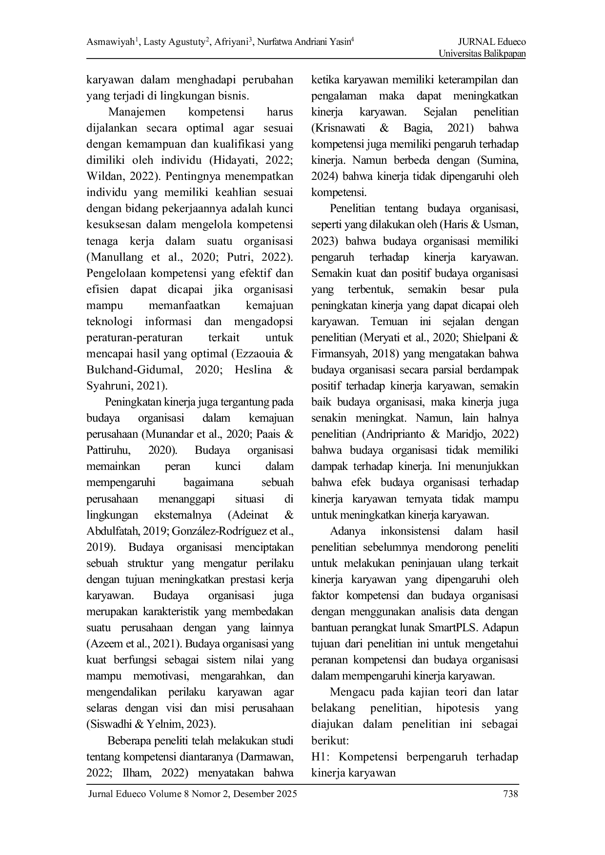 JURIS Kinerja Karyawan Peran Kompetensi Dan Budaya Organisasi