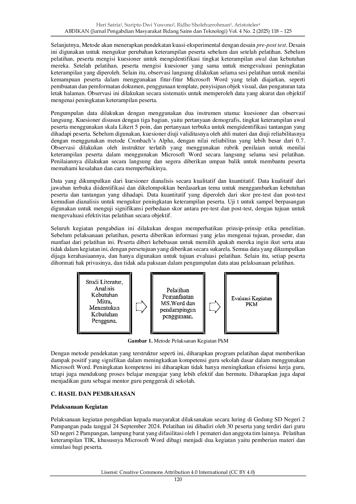 JURIS Pelatihan Optimalisasi Microsoft Word dalam Pengembangan Keterampilan Teknologi Informasi dan Komunikasi TIK Bagi Guru Sekolah Dasar Negeri 2 Pampangan