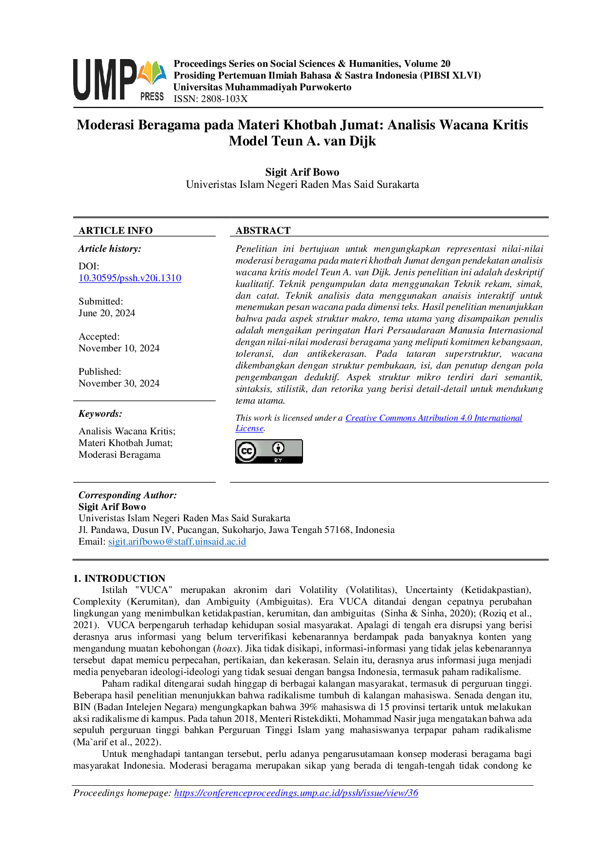JURIS Moderasi Beragama pada Materi Khotbah Jumat Analisis Wacana Kritis Model Teun A van Dijk