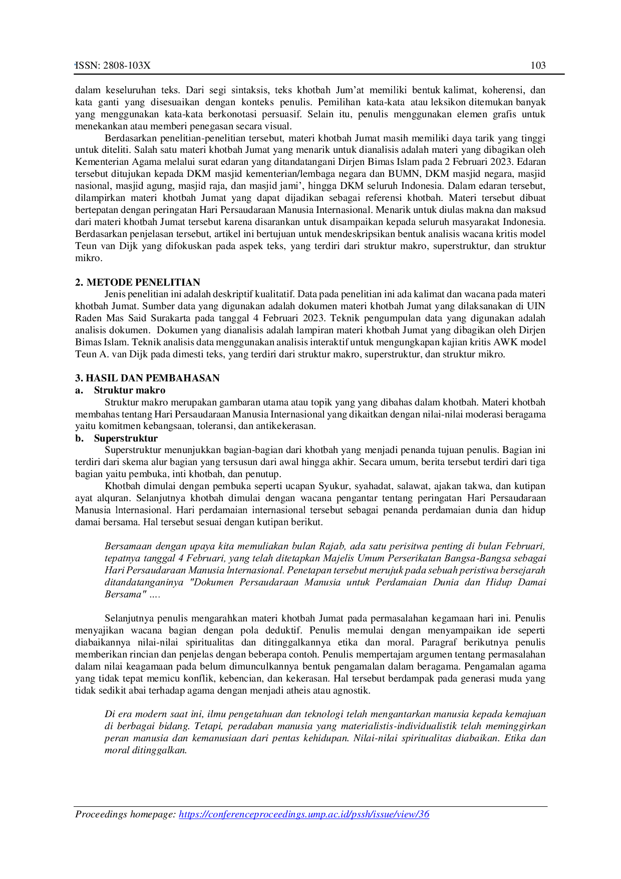 JURIS Moderasi Beragama pada Materi Khotbah Jumat Analisis Wacana Kritis Model Teun A van Dijk