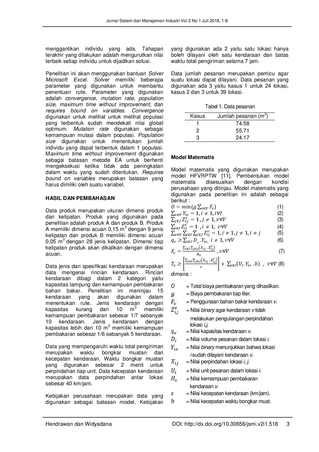 juris Optimasi Rute Pengiriman Dengan Heterogeneous Fleet Vehicle Routing Problem With Time Windows