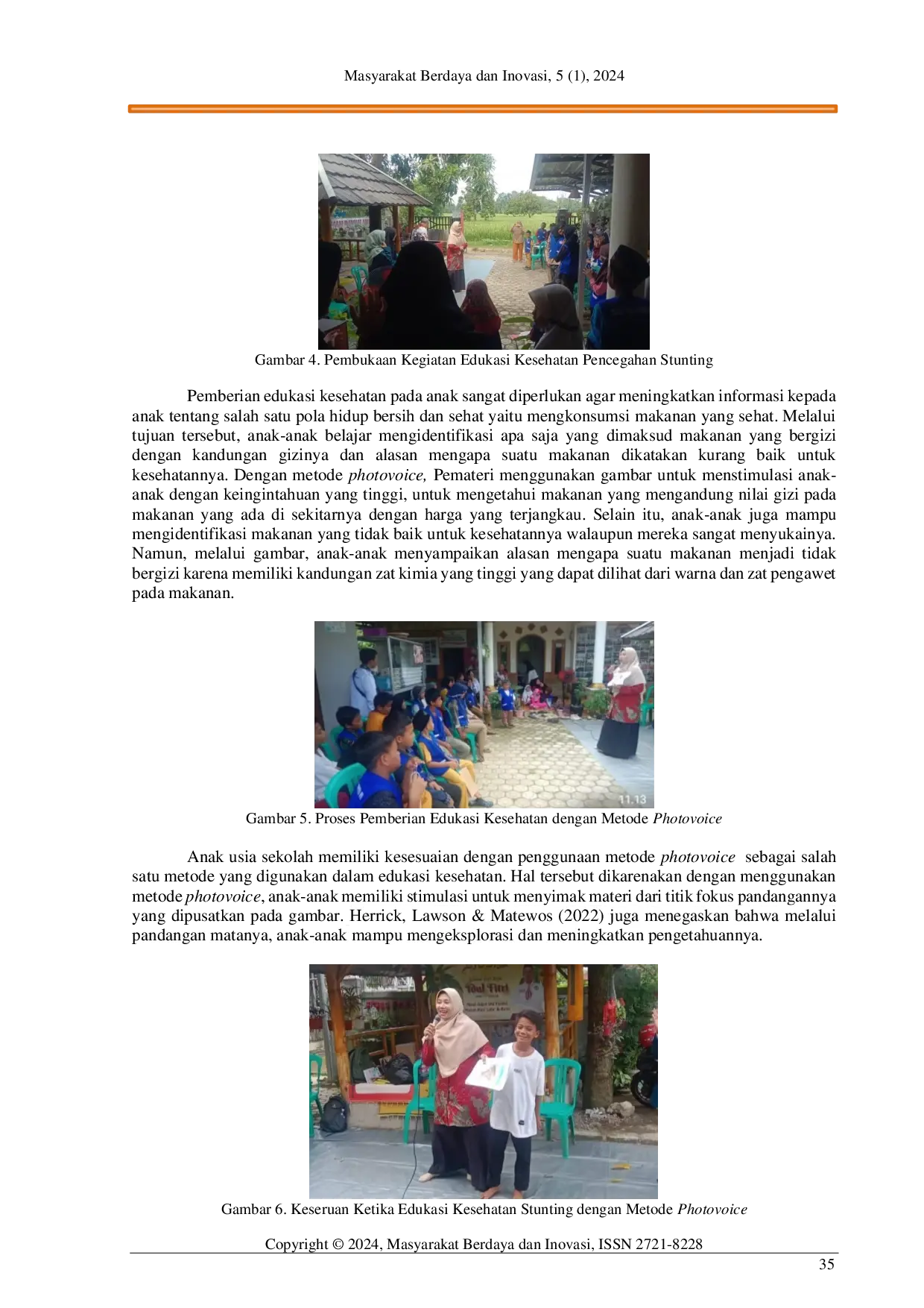 JURIS Peningkatan Pengetahuan Anak tentang Pencegahan Stunting dengan Metode Photovoice