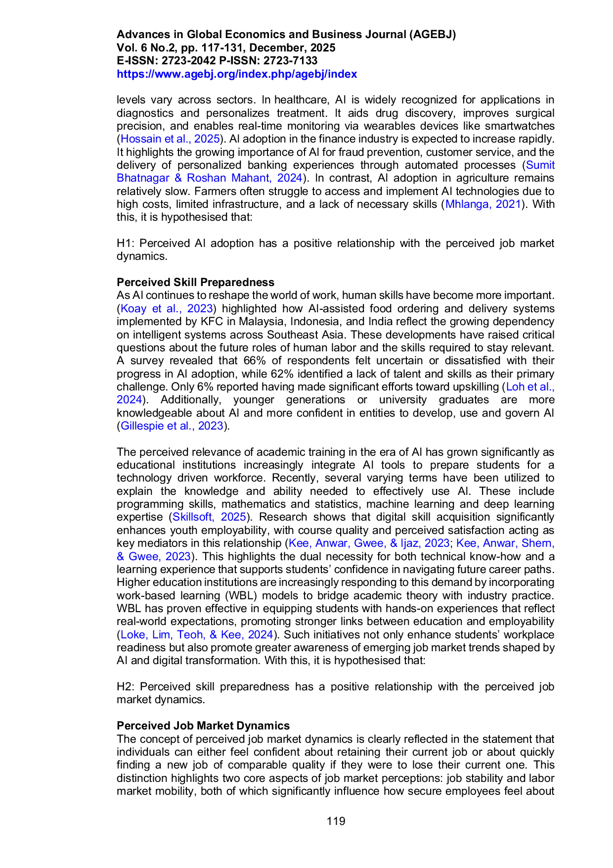 JURIS The Impact of Perceived AI Adoption and Skill Preparedness on University Students Perceptions of Future Job Market Dynamic
