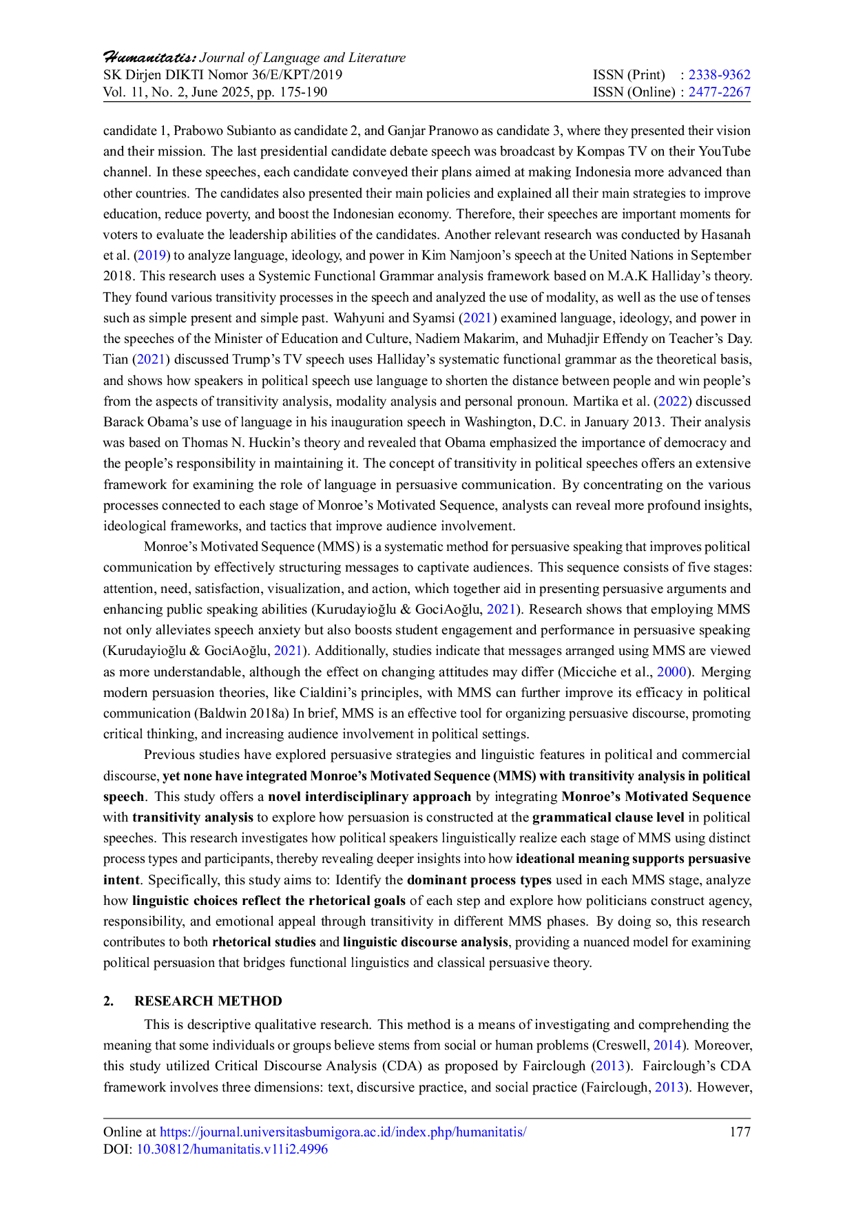 JURIS Ideology and Communication Strategy of Indonesia s 2024 Presidential Candidates A Transitivity Analysis