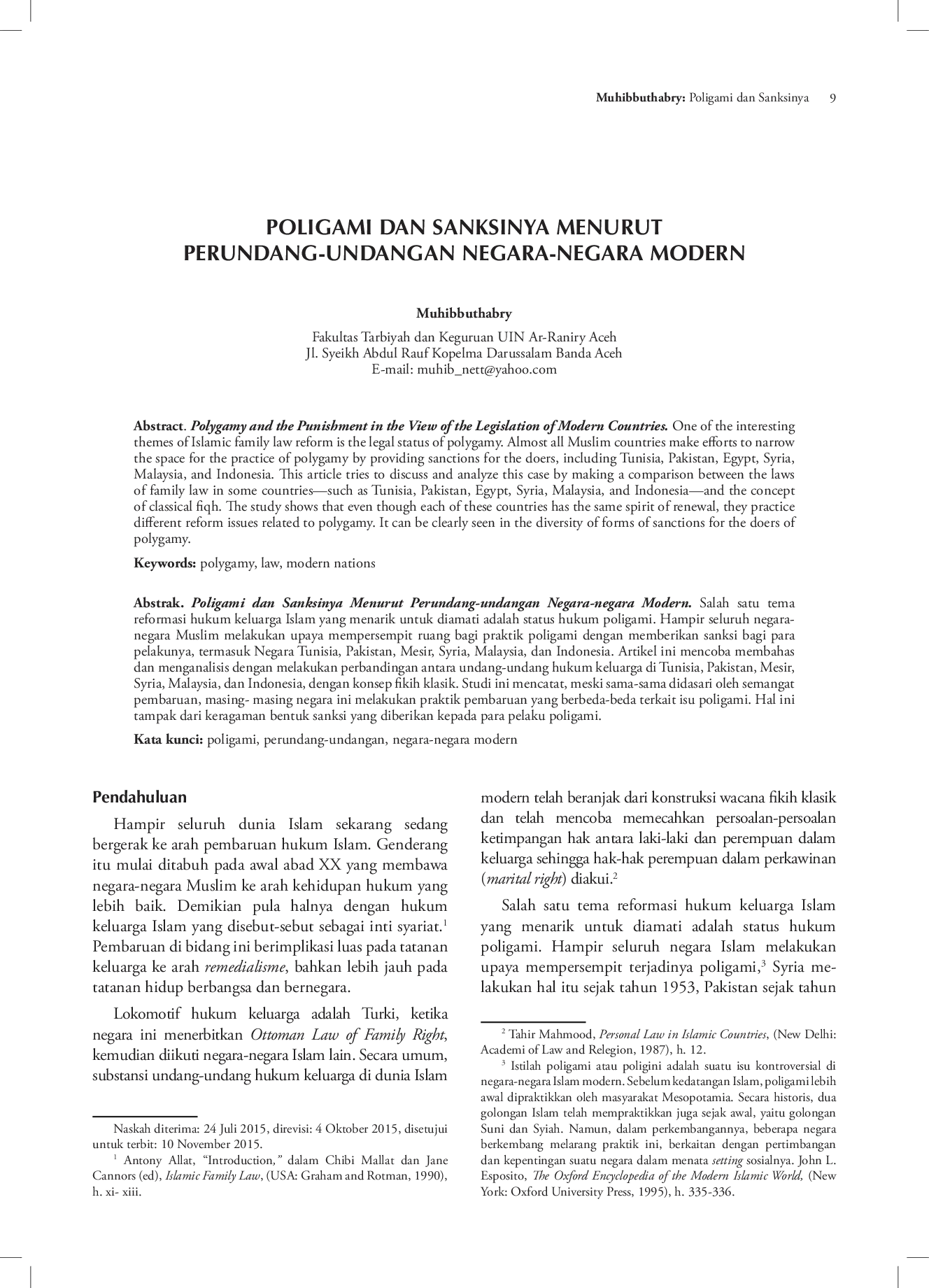 juris Poligami dan Sanksinya Menurut Perundang undangan Negara negara Modern