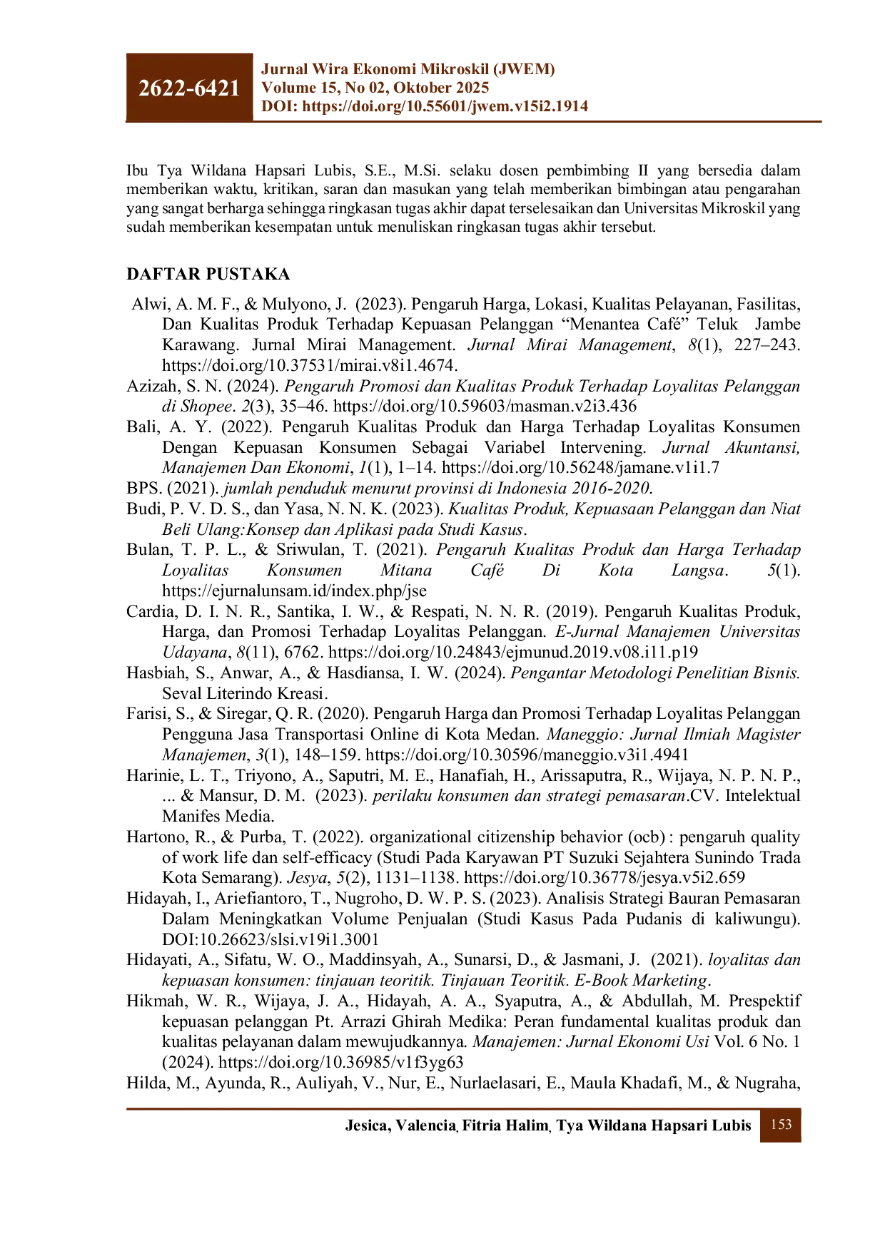 JURIS Pengaruh Kualitas Produk Harga dan Promosi Terhadap Loyalitas Pelanggan Melalui Kepuasan Pelanggan Pada Konsumen Tabletop Board Game Cafe