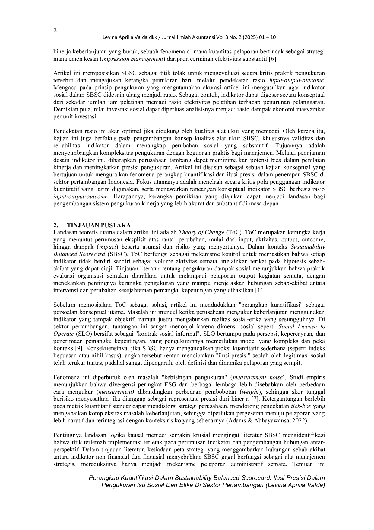 JURIS Perangkap Kuantifikasi Dalam Sustainability Balanced Scorecard Ilusi Presisi Dalam Pengukuran Isu Sosial Dan Etika Di Sektor Pertambangan