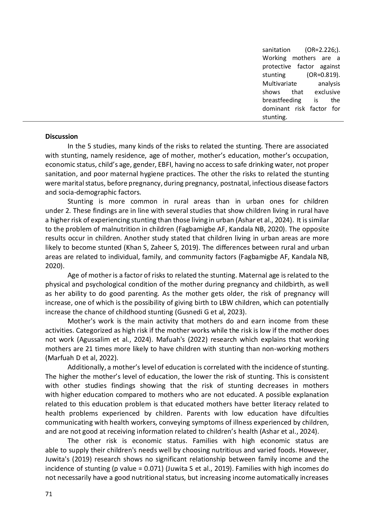 JURIS Literature Review Factors Risks that Influence the Incidence of Stunting