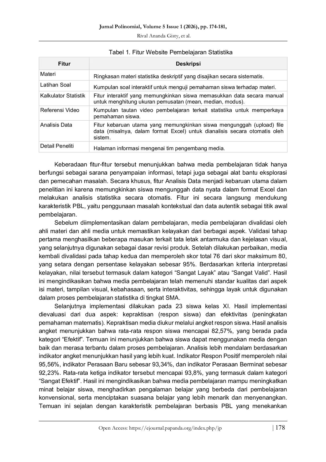 JURIS Pengembangan Media Pembelajaran Statistika Deskriptif Berbasis Website Edukasi dengan Pendekatan Problem Based Learning untuk Meningkatkan Pemahaman Matematis Siswa SMA