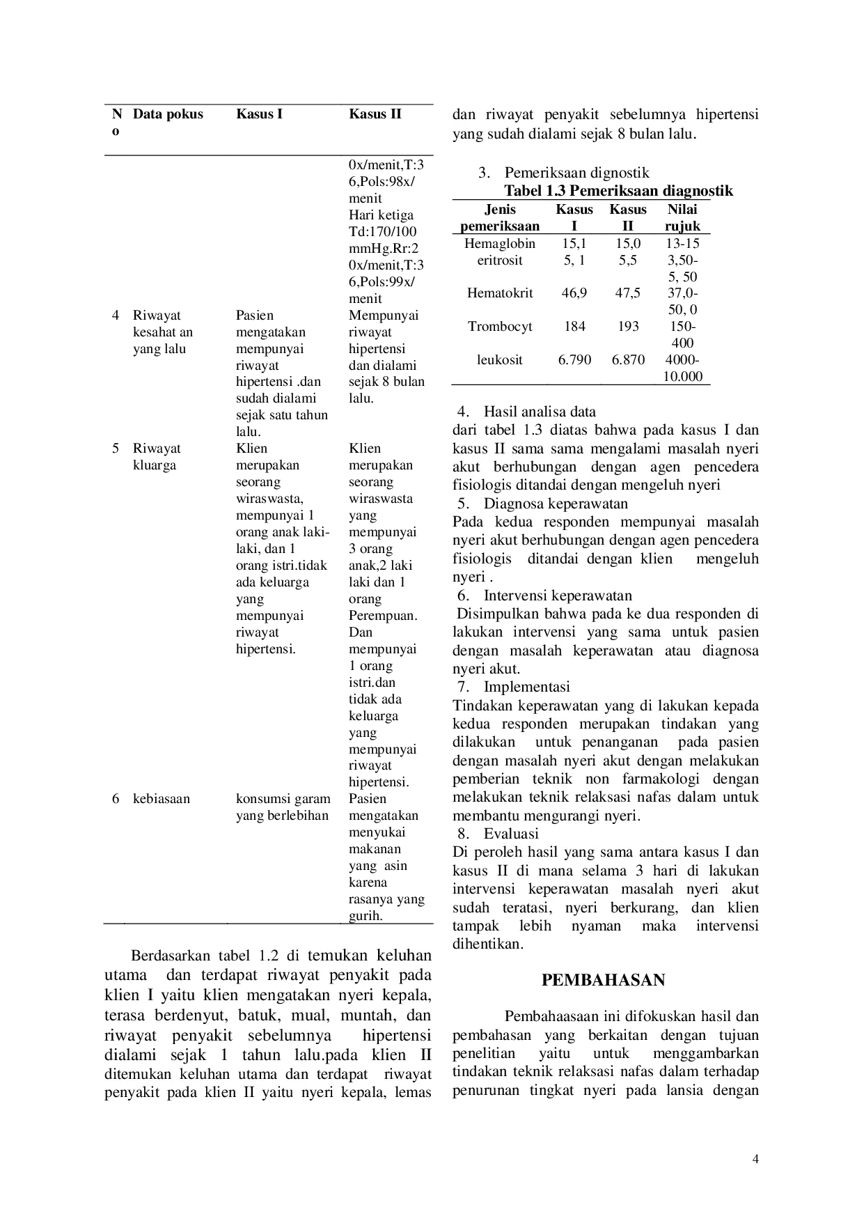 JURIS Implementasi Teknik Relaksasi Nafas Dalam untuk Mengurangi Nyeri Akut pada Penderita Hipertensi