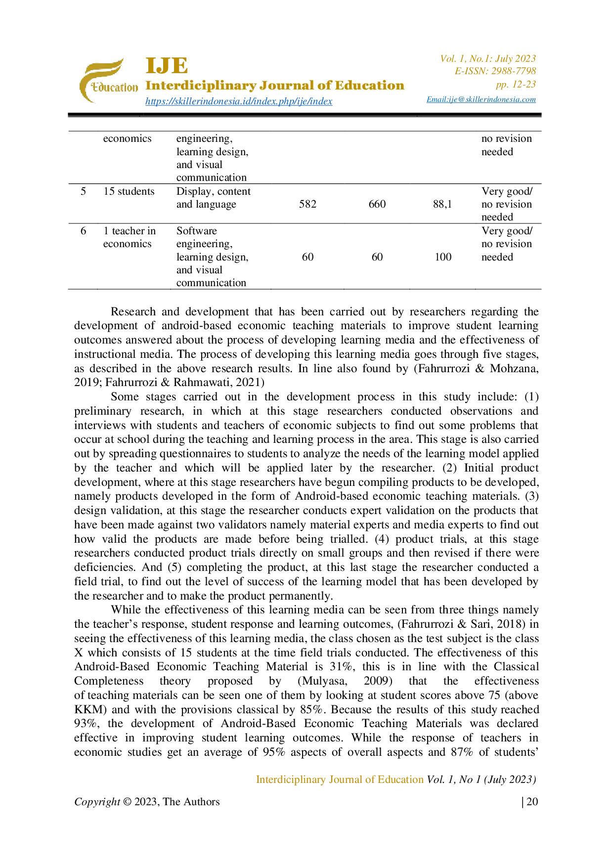 JURIS Development of Economics Teaching Materials Using Android Based Mit App Software