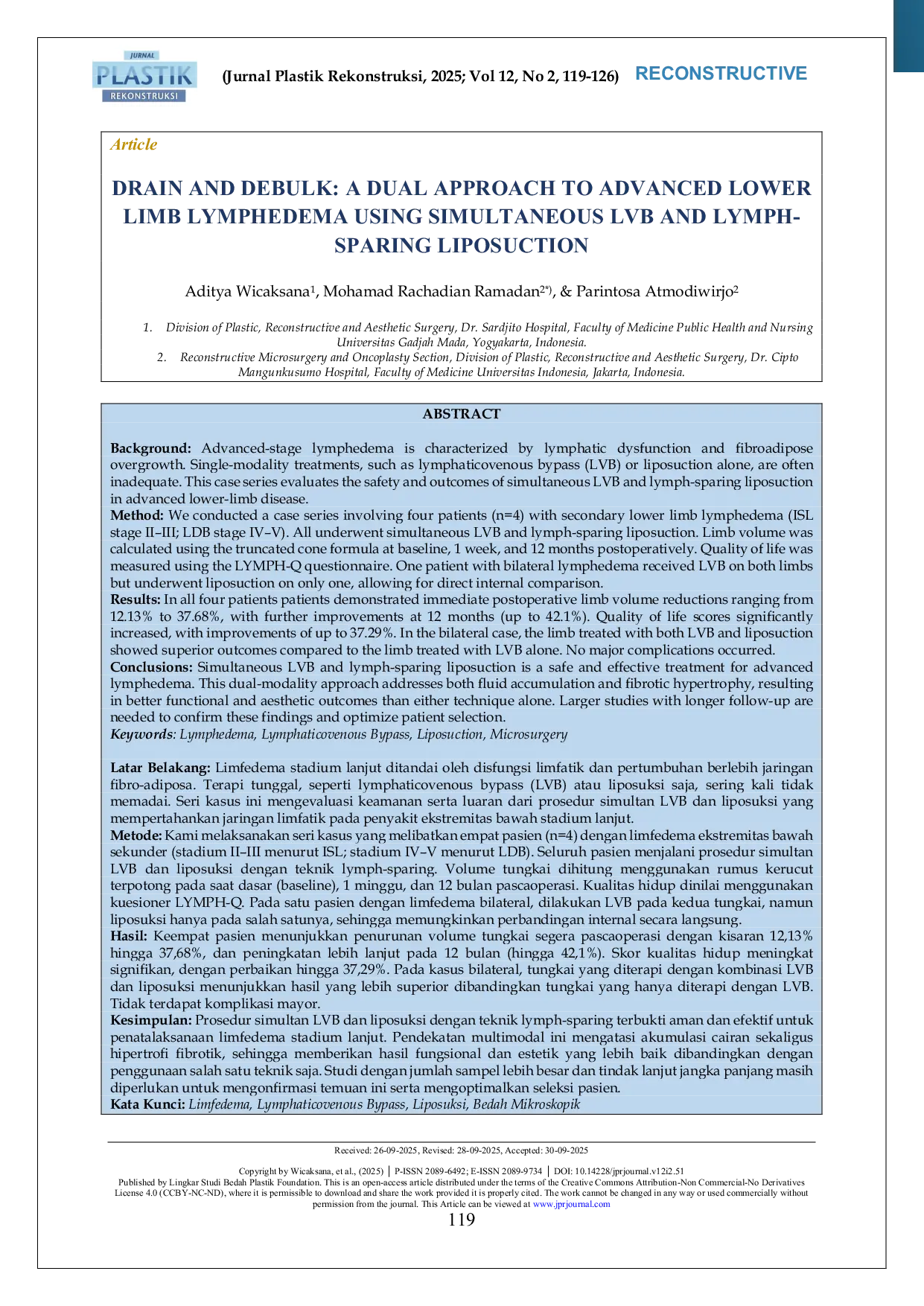 JURIS Drain and Debulk A Dual Approach to Advanced Lower Limb Lymphedema Using Simultaneous LVB and Lymph Sparing Liposuction