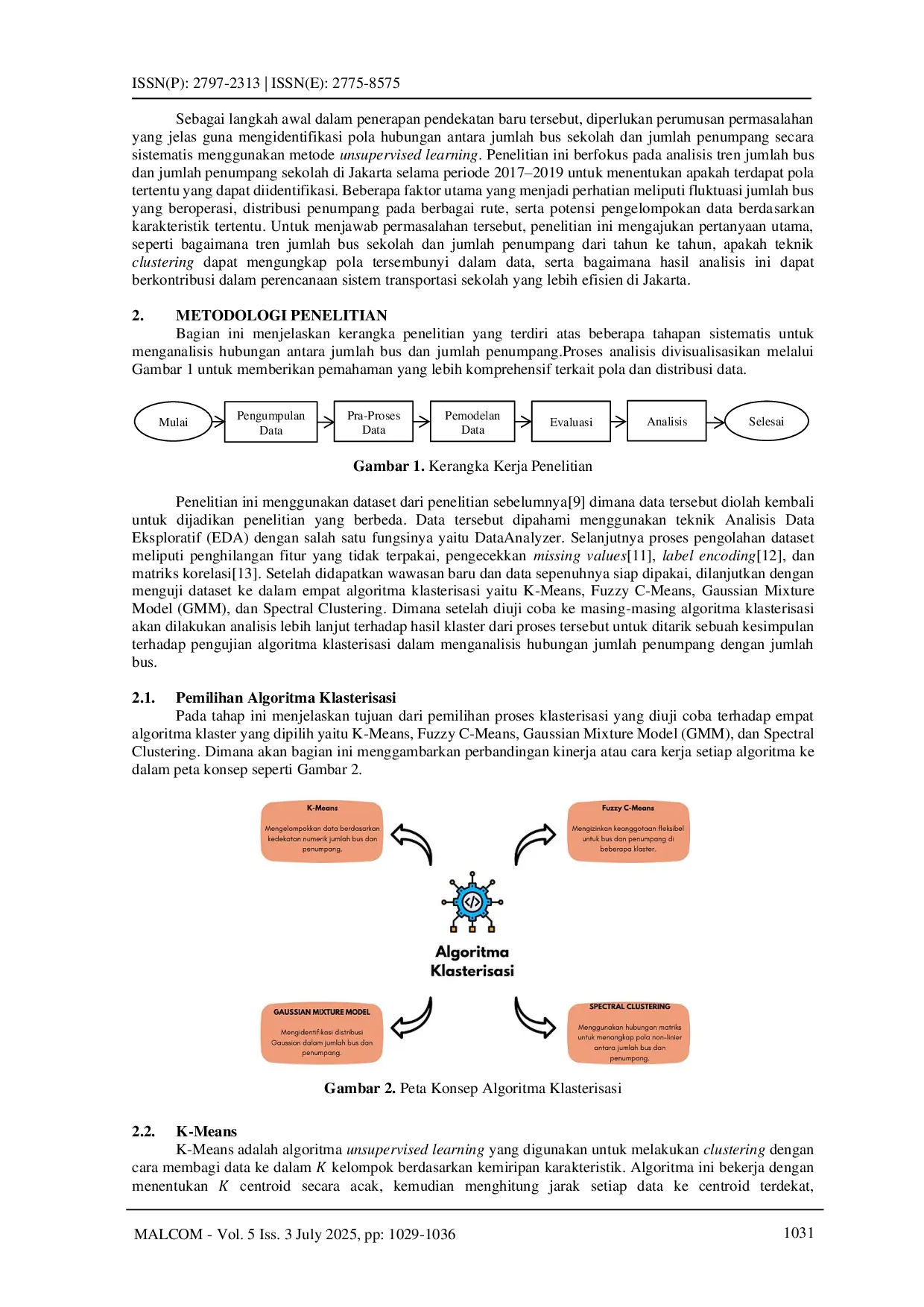 JURIS Analisis Hubungan Antara Jumlah Bus dan Jumlah Penumpang Menggunakan Unsupervised Learning