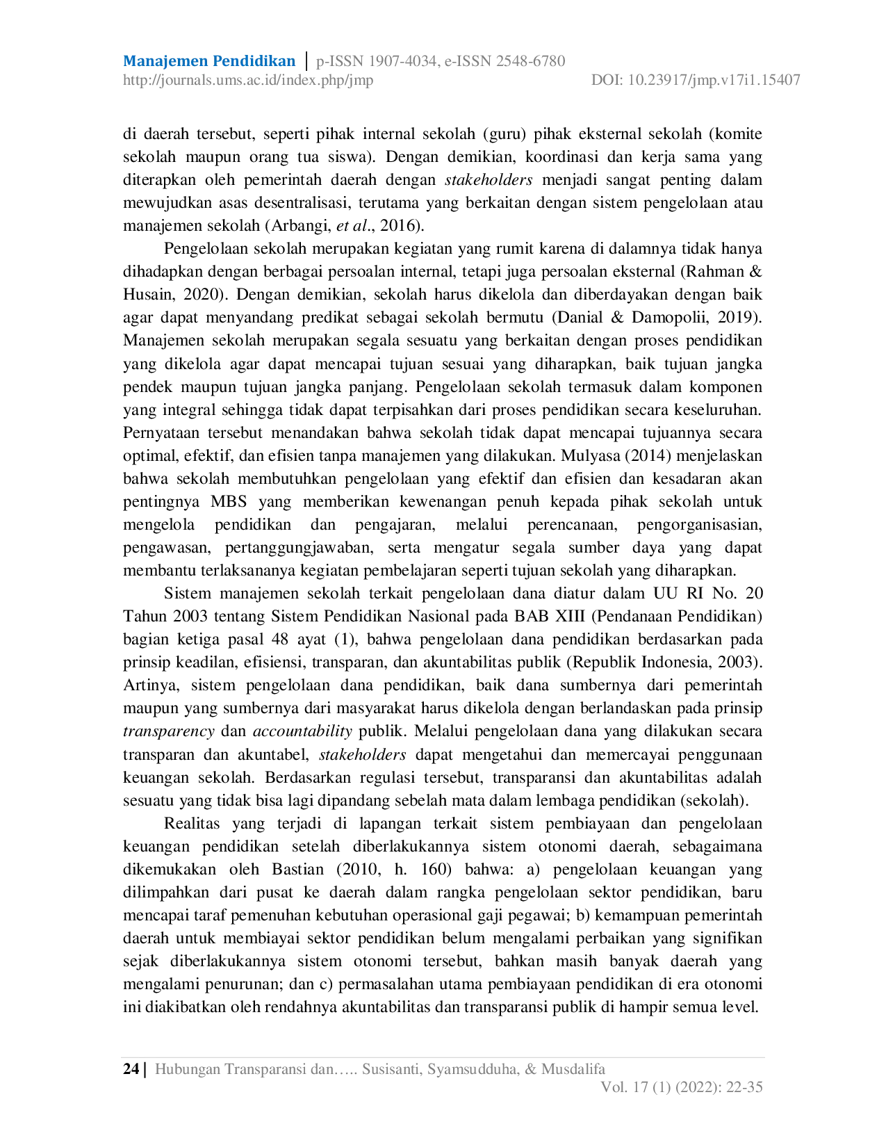 JURIS Hubungan Transparansi Dan Akuntabilitas Dengan Partisipasi Komunitas Sma Negeri 26 Bone