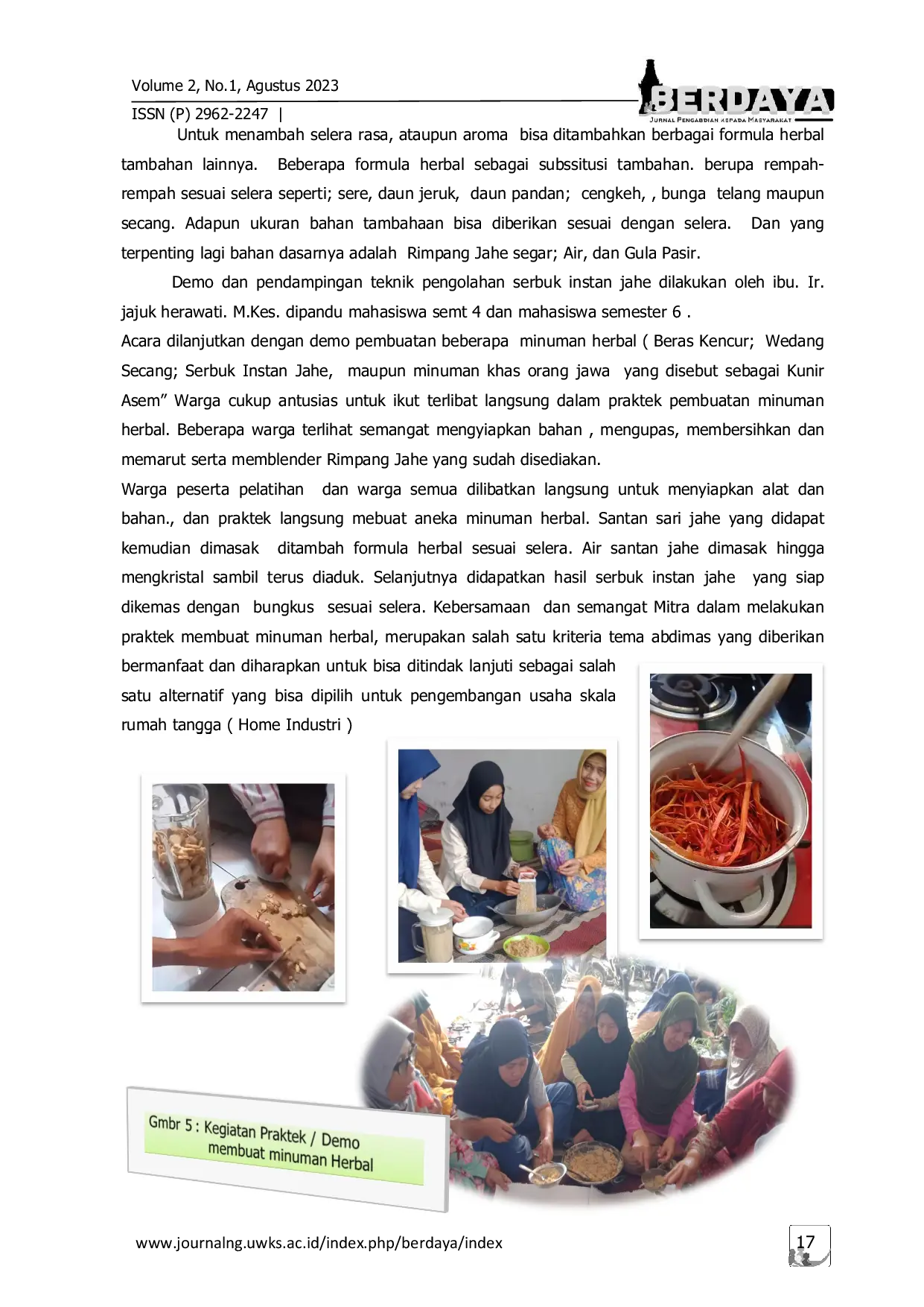 JURIS Tutorial Dan Pelatihan Peningkatan Ketrampilan Bisnis Minuman Herbal Penyiapan Wirausaha Baru Masyarakat Kel Ketegan Kab Sidoarjo