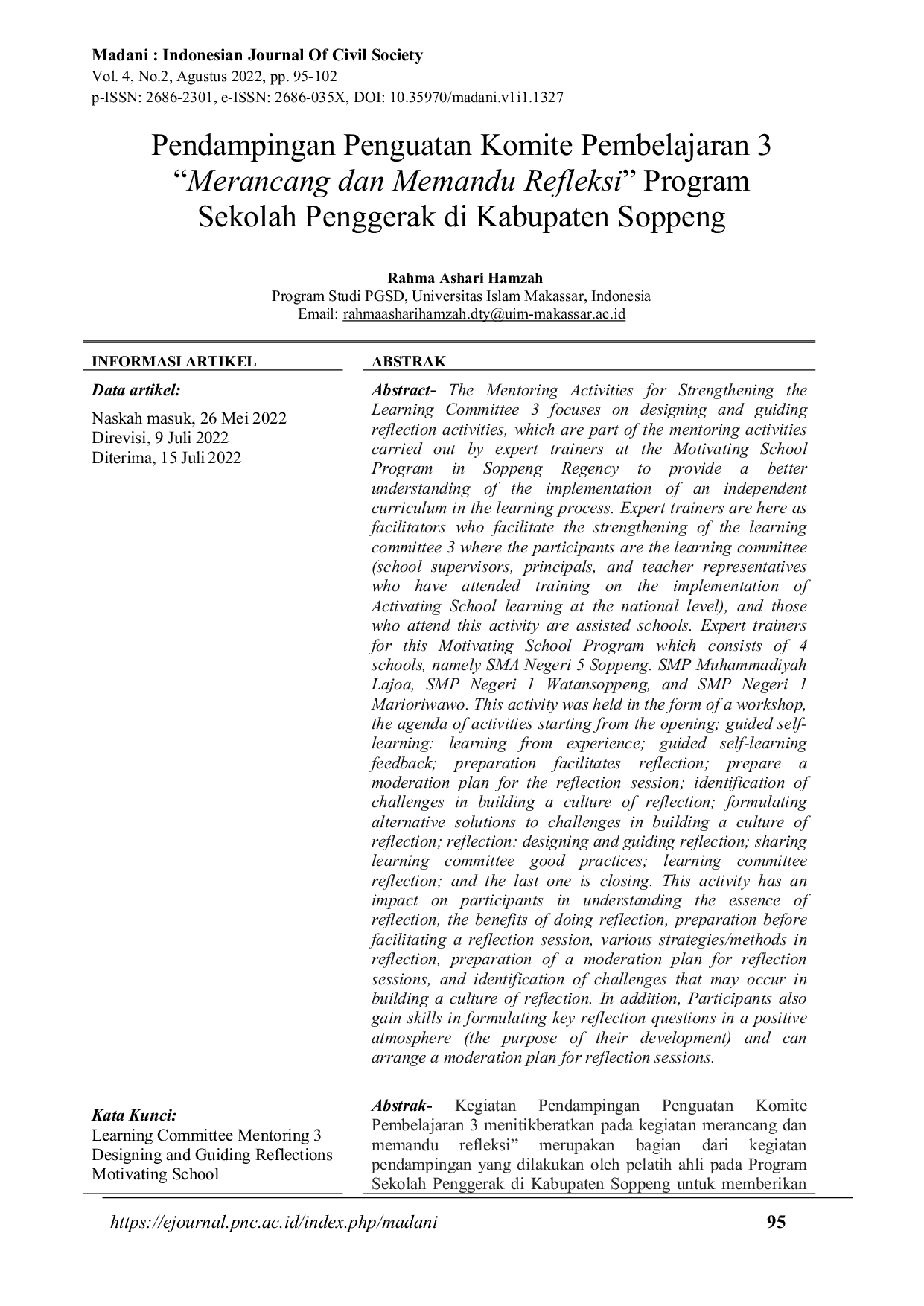 JURIS Pendampingan Penguatan Komite Pembelajaran 3 Merancang dan Memandu Refleksi Ay Program Sekolah Penggerak di Kabupaten Soppeng