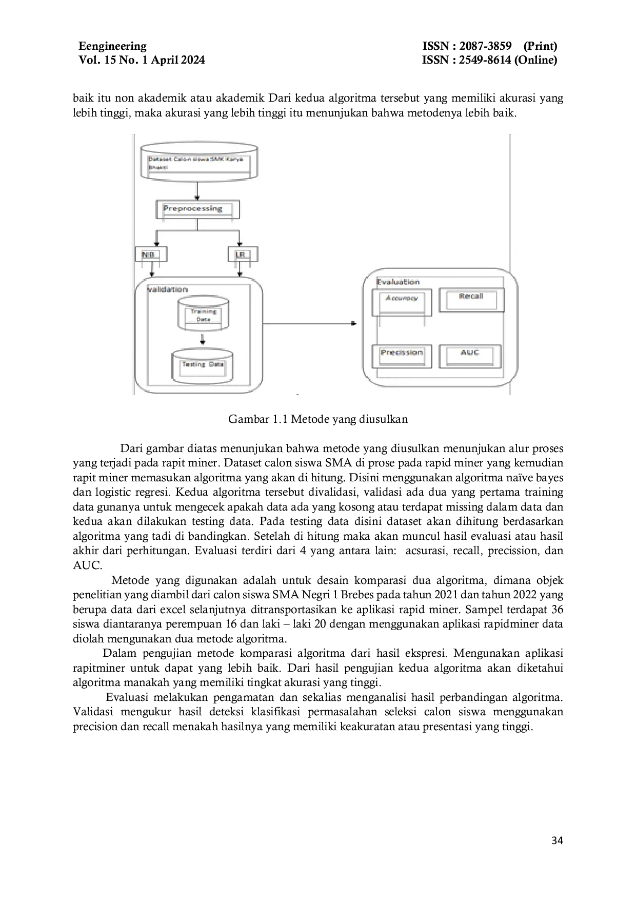 JURIS PERBANDINGAN ALGORITMA NAIVE DAN BAYES LOGISTIC REGRESSION UNTUK PENERIMAAN SISWA BARU Studi Kasus Calon Siswa SMA Negri 1 Brebes