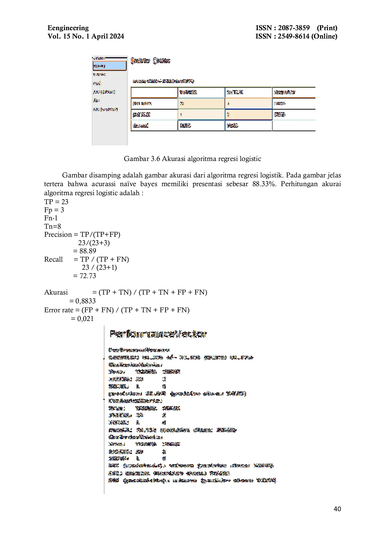JURIS PERBANDINGAN ALGORITMA NAIVE DAN BAYES LOGISTIC REGRESSION UNTUK PENERIMAAN SISWA BARU Studi Kasus Calon Siswa SMA Negri 1 Brebes