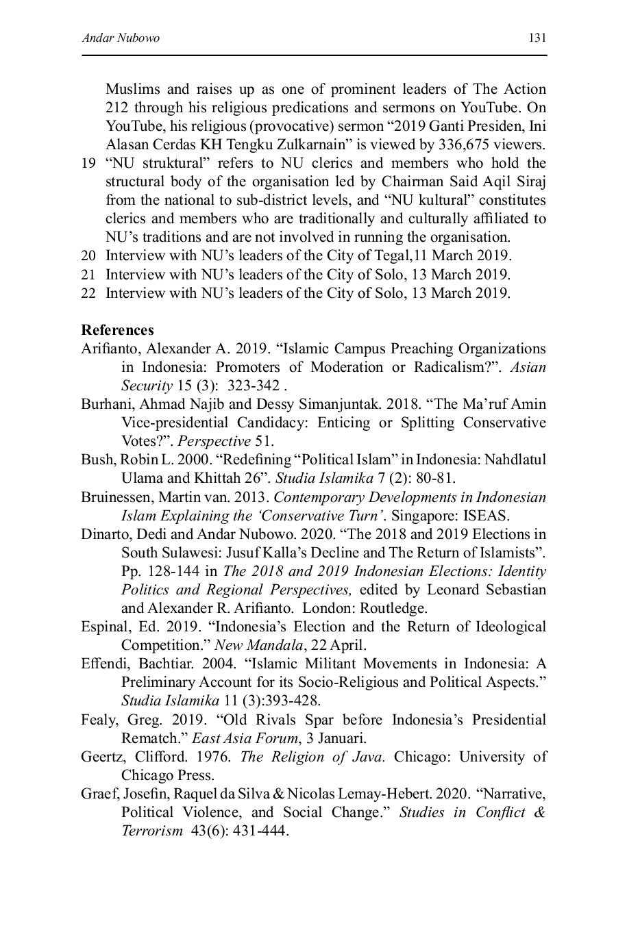 JURIS In Search of the Imagined Ummah Explaining the Political Crossover of Islamic Conservatism in Indonesia s 2019 Presidential Election