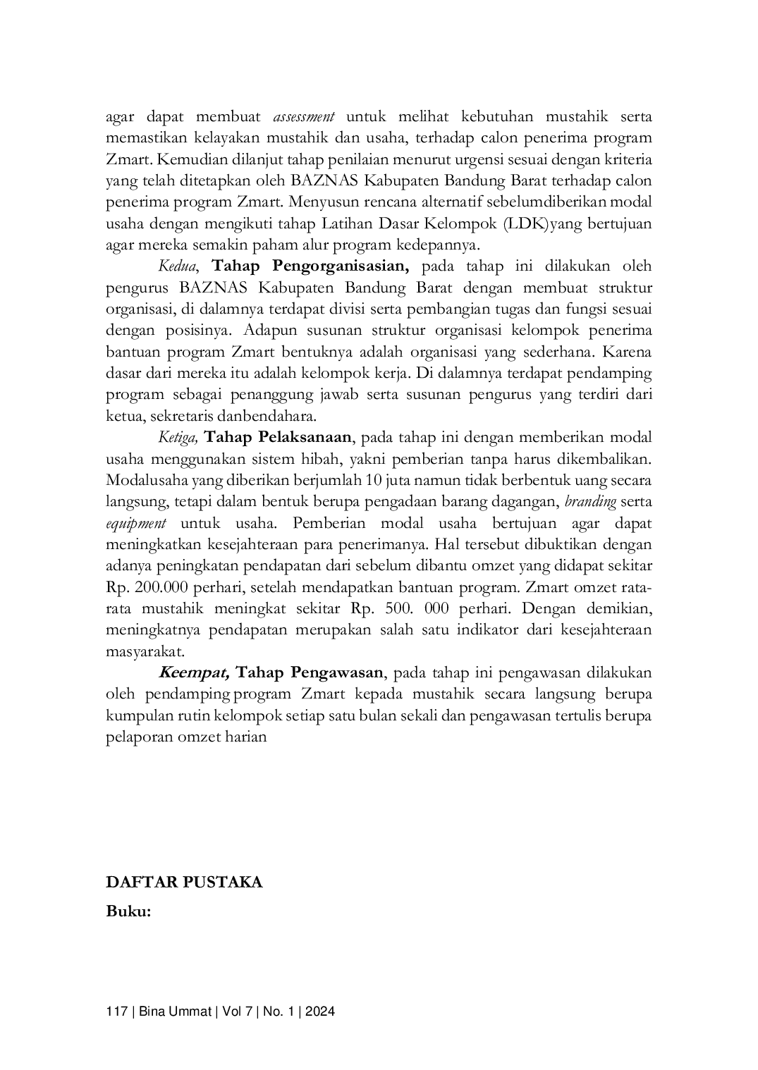 JURIS Pengelolaan Zakat Produktif Baznas Kabupaten Bandung Barat Melalui Program Zmart Dalam Meningkatkan Kesejahteraan Ekonomi Masyarakat Di Kecamatan Cipatat