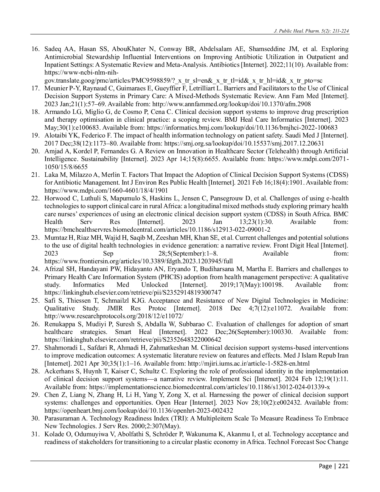 JURIS Readiness and Acceptance of Health Providers Using Clinical Decision Support System at Probolinggo Primary Healthcare Centers