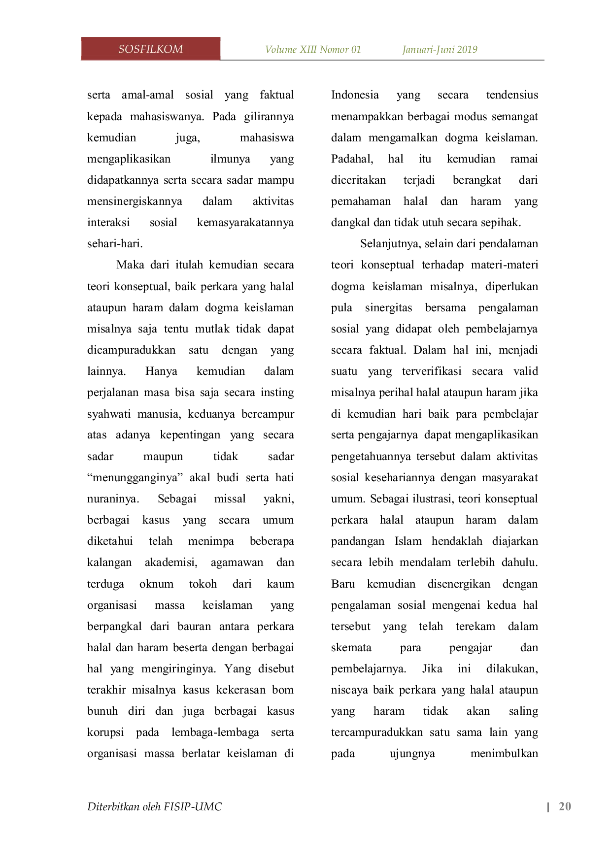 JURIS Integrasi Teori Konseptual Dan Pengalaman Sosial Dari Sudut Pandang Pembelajaran Islam