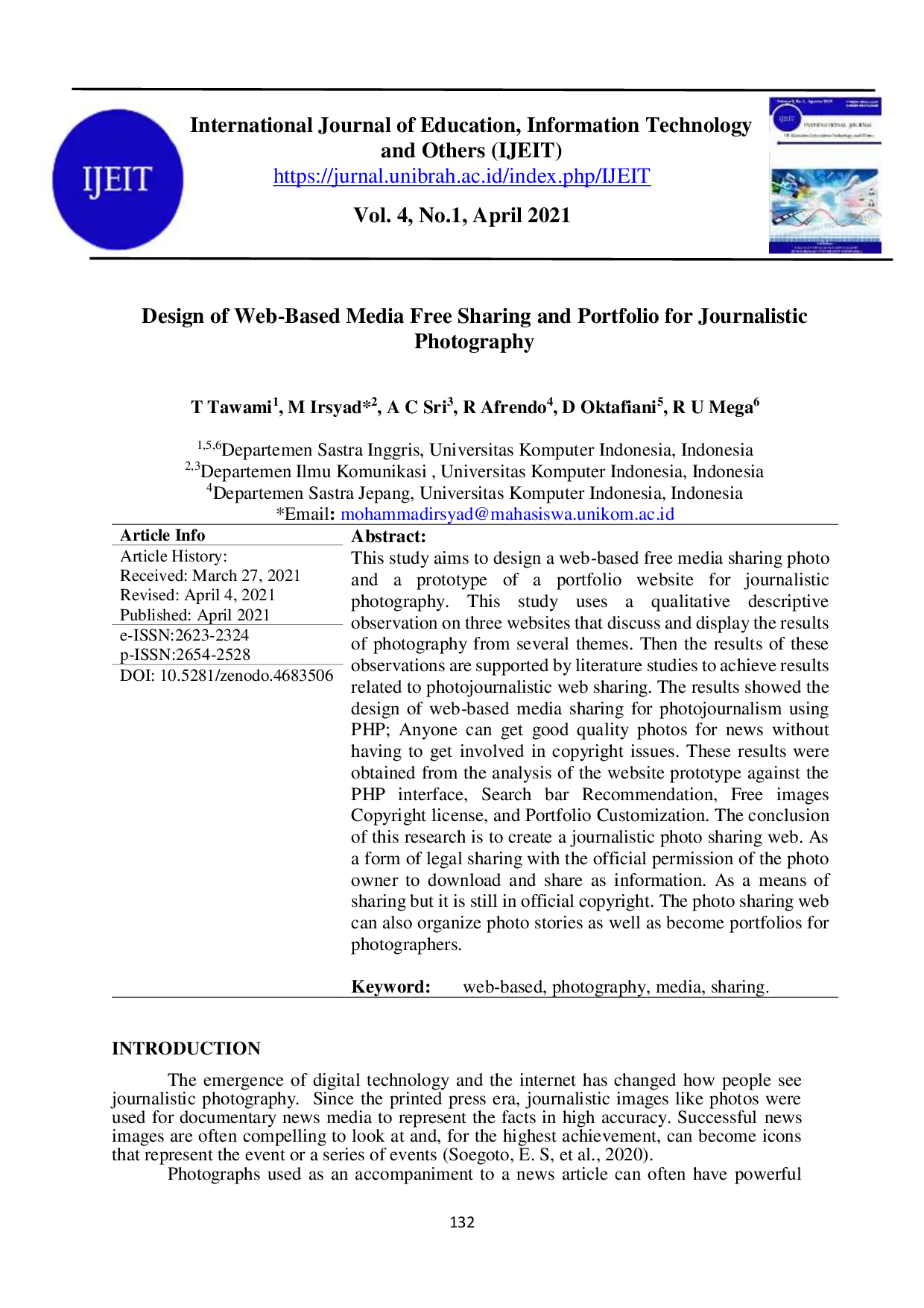 JURIS Design of Web Based Media Free Sharing and Portfolio for Journalistic Photography