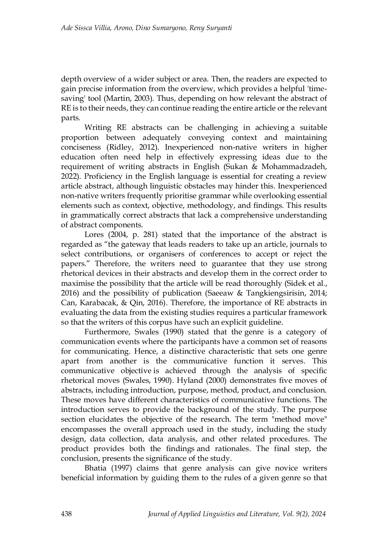 JURIS Analisis Pergerakan Abstrak Artikel Tinjauan Variasi dan Kesamaan dalam Dua Subdisiplin Ilmu Kesehatan