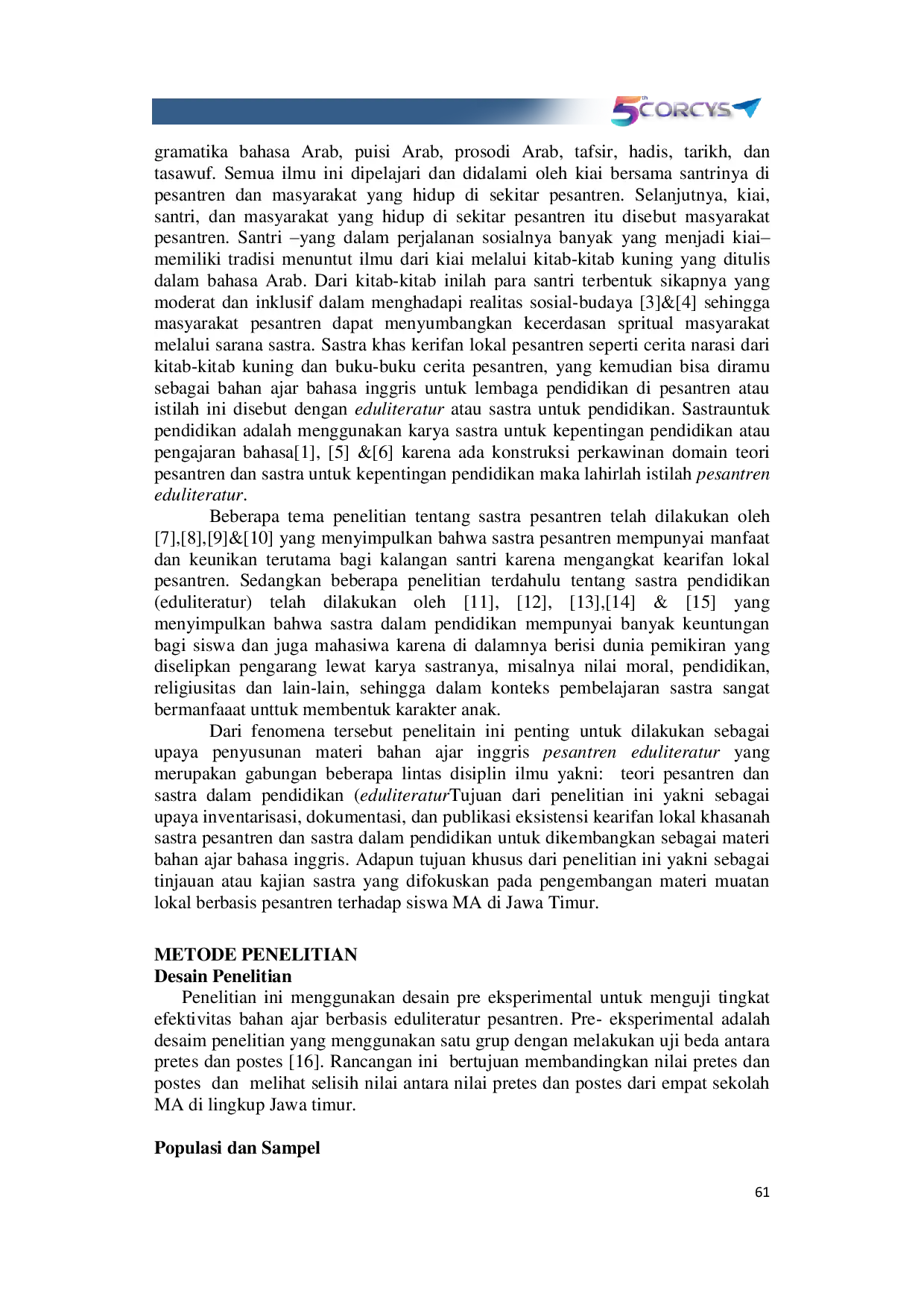 JURIS Efektivitas Bahan Ajar Pesantren Eduliteratur Pada Pemahaman Membaca Teks Naratif Siswa MA Di Jawa Timur