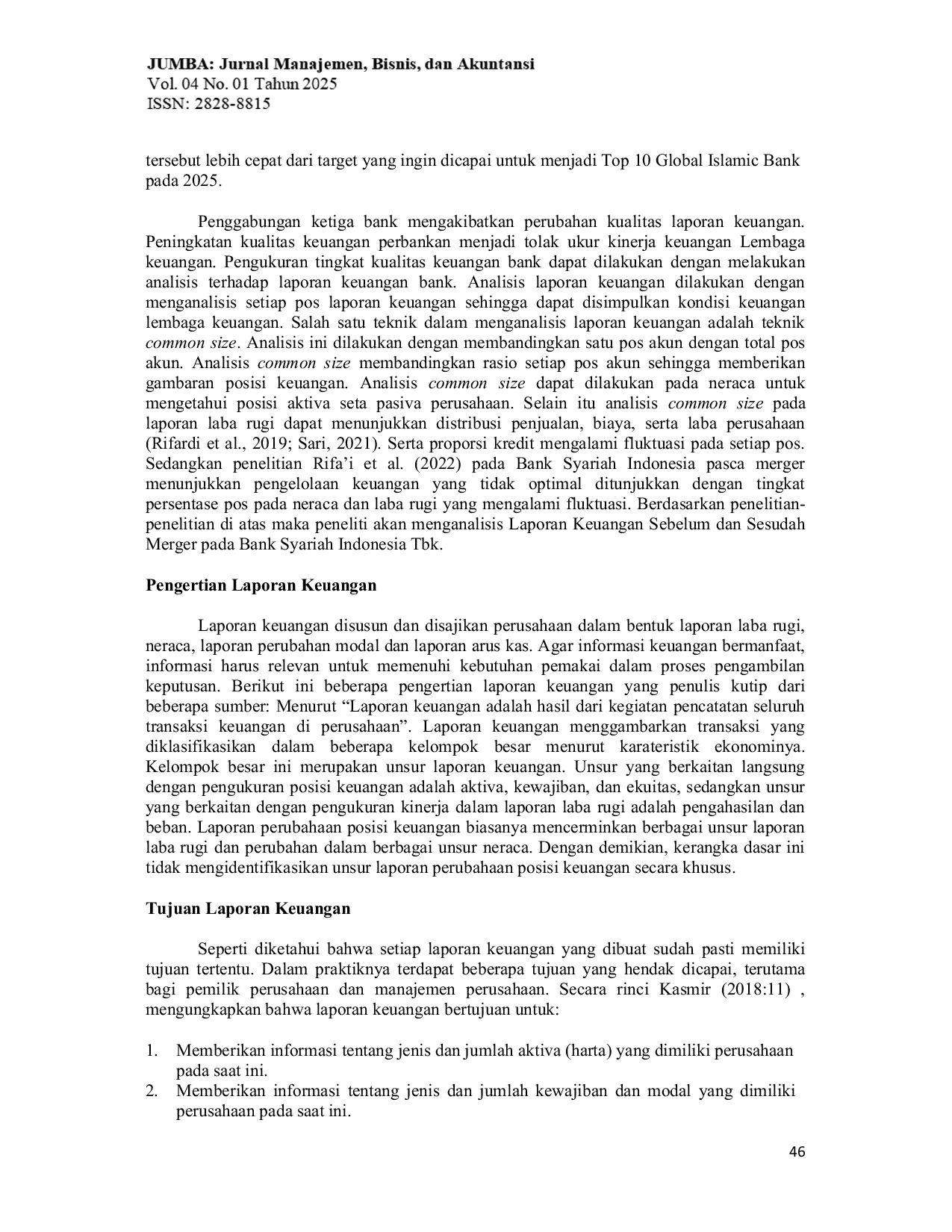 JURIS Analisis Laporan Keuangan Sebelum dan Sesudah Merger pada Bank Syariah Indonesia Tbk