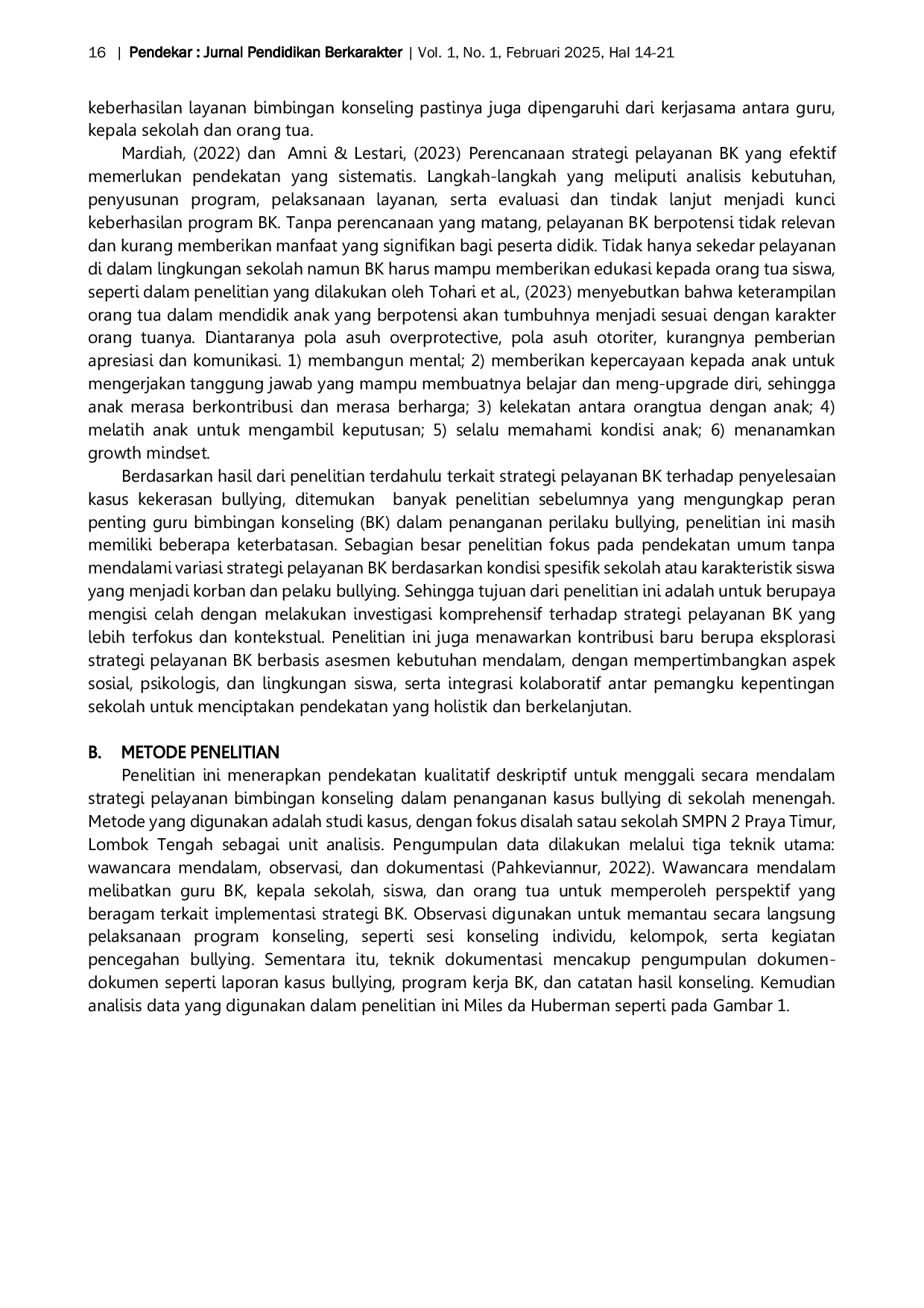 JURIS Investigasi Strategi Pelayanan Bimbingan Konseling terhadap Penanganan Kasus Bulliying pada Siswa di Sekolah Menengah