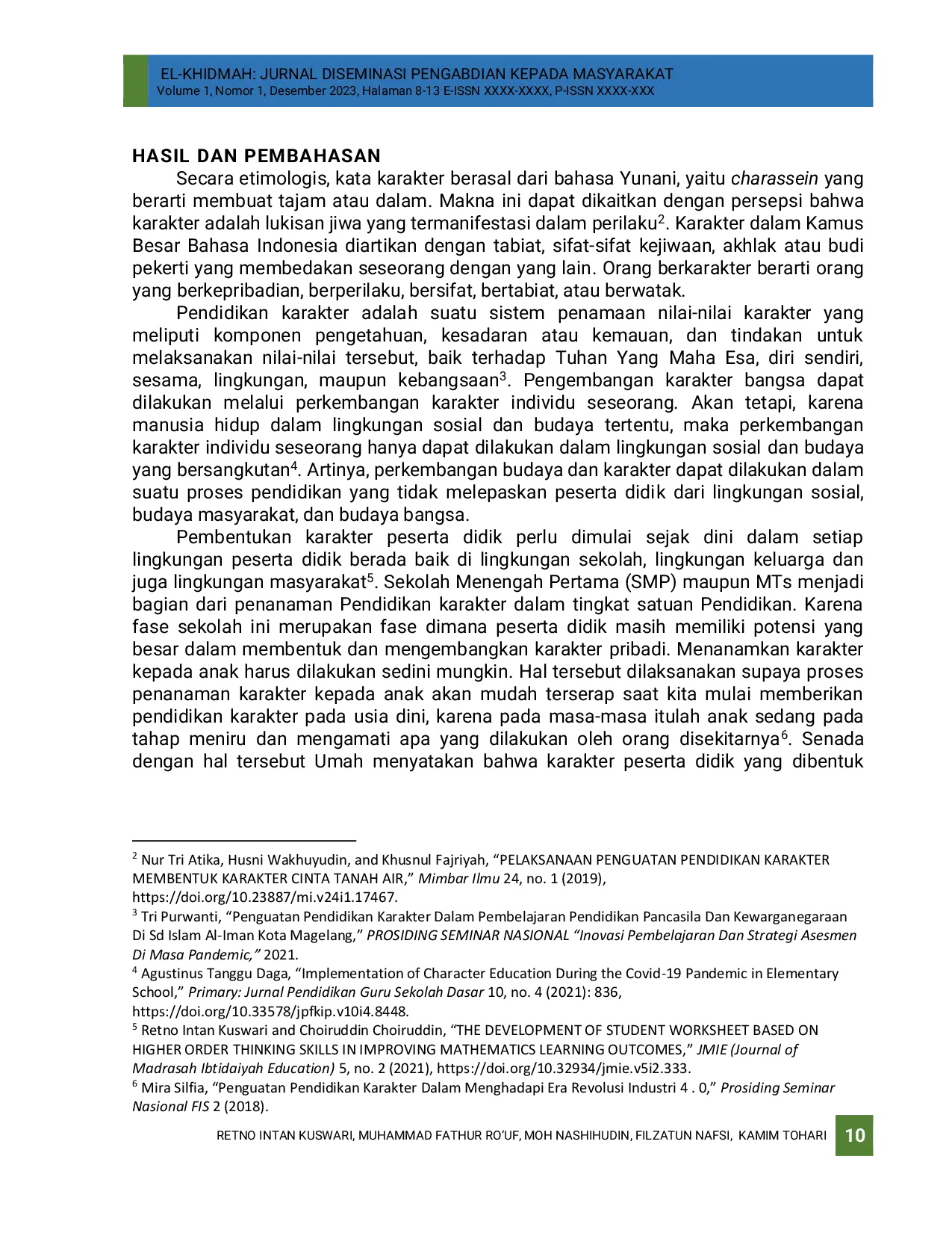 JURIS PELATIHAN KEDISIPLINAN SISWA DALAM PENGUATAN PENDIDIKAN KARAKTER PPK DI MTs AL QUR AN JABALKAT TULUNGAGUNG