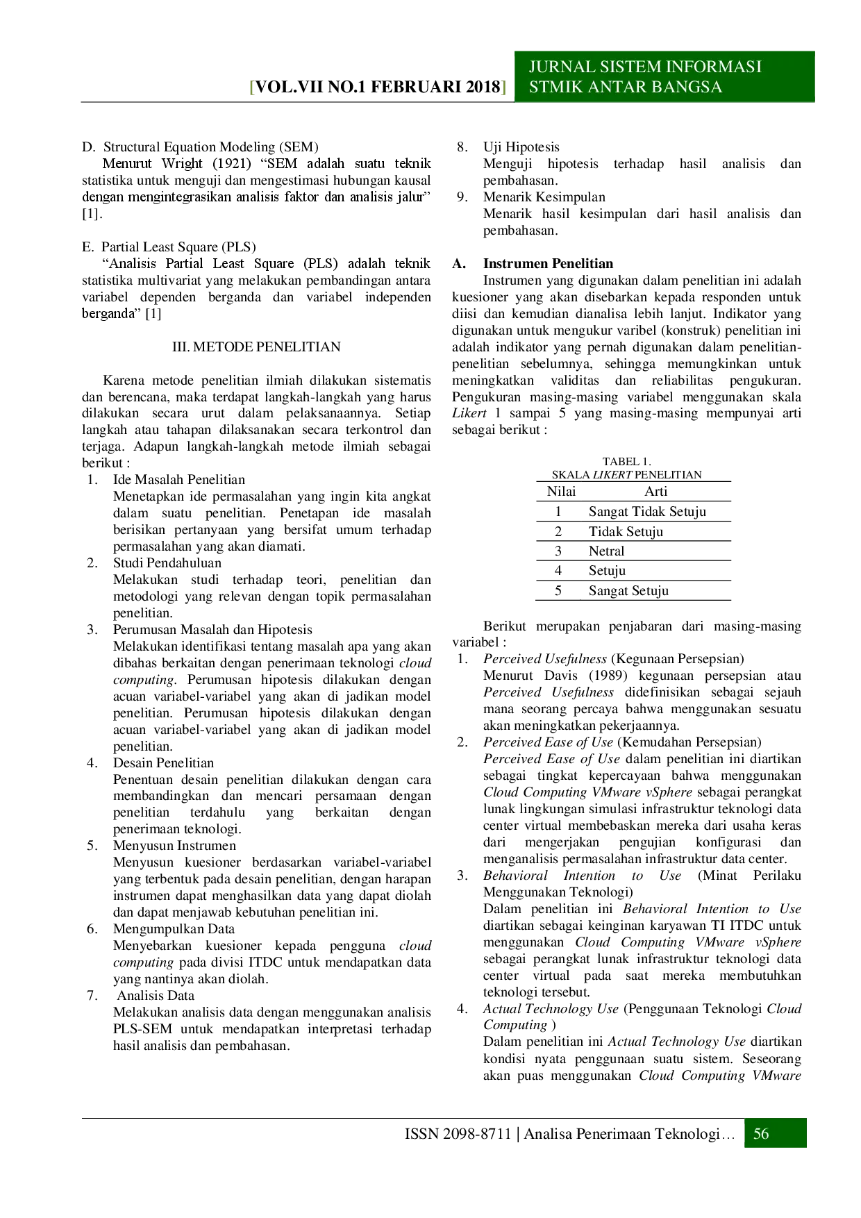 juris Analisa Penerimaan Teknologi Cloud Computing pada Infrastruktur Data Center PT Sentral Link Solutions