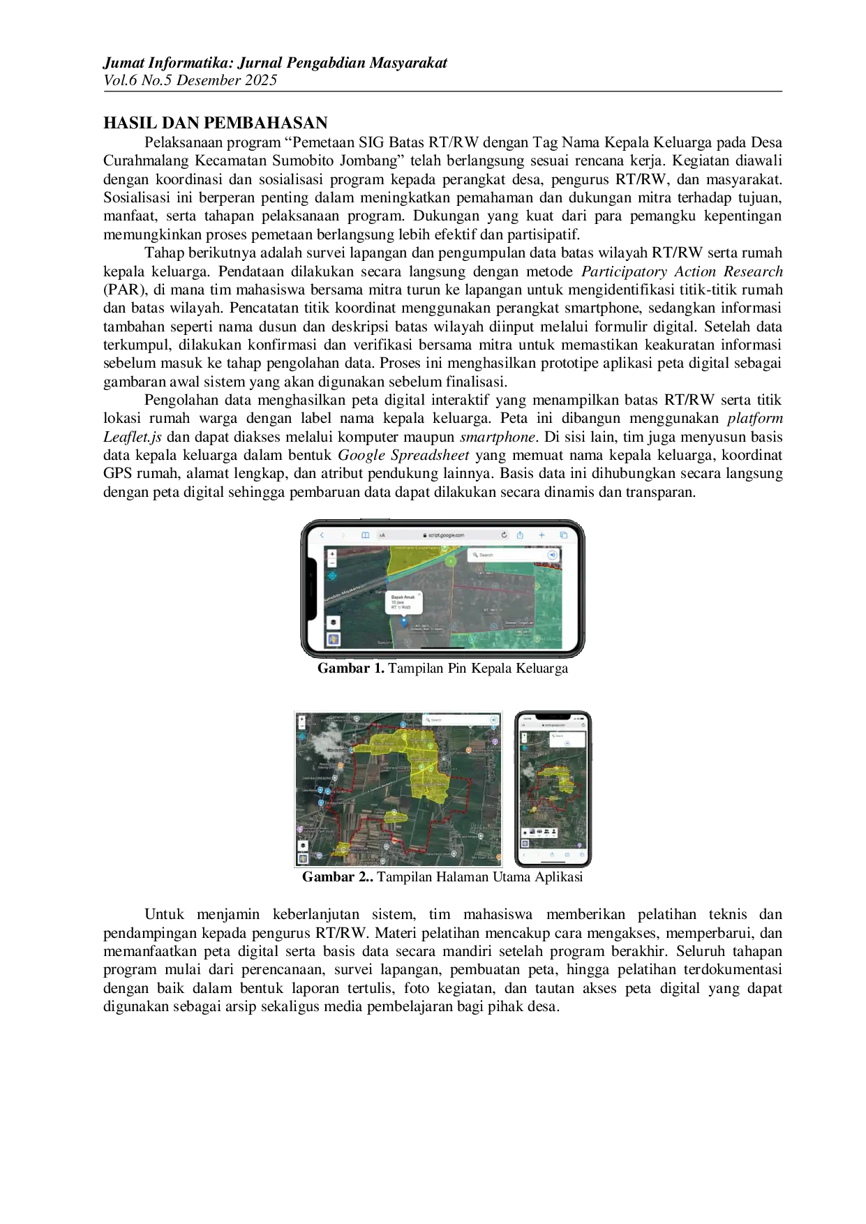 JURIS Pemetaan SIG Batas RT RW dengan Tag Nama Kepala Keluarga Pada Desa Curahmalang Sumobito Jombang