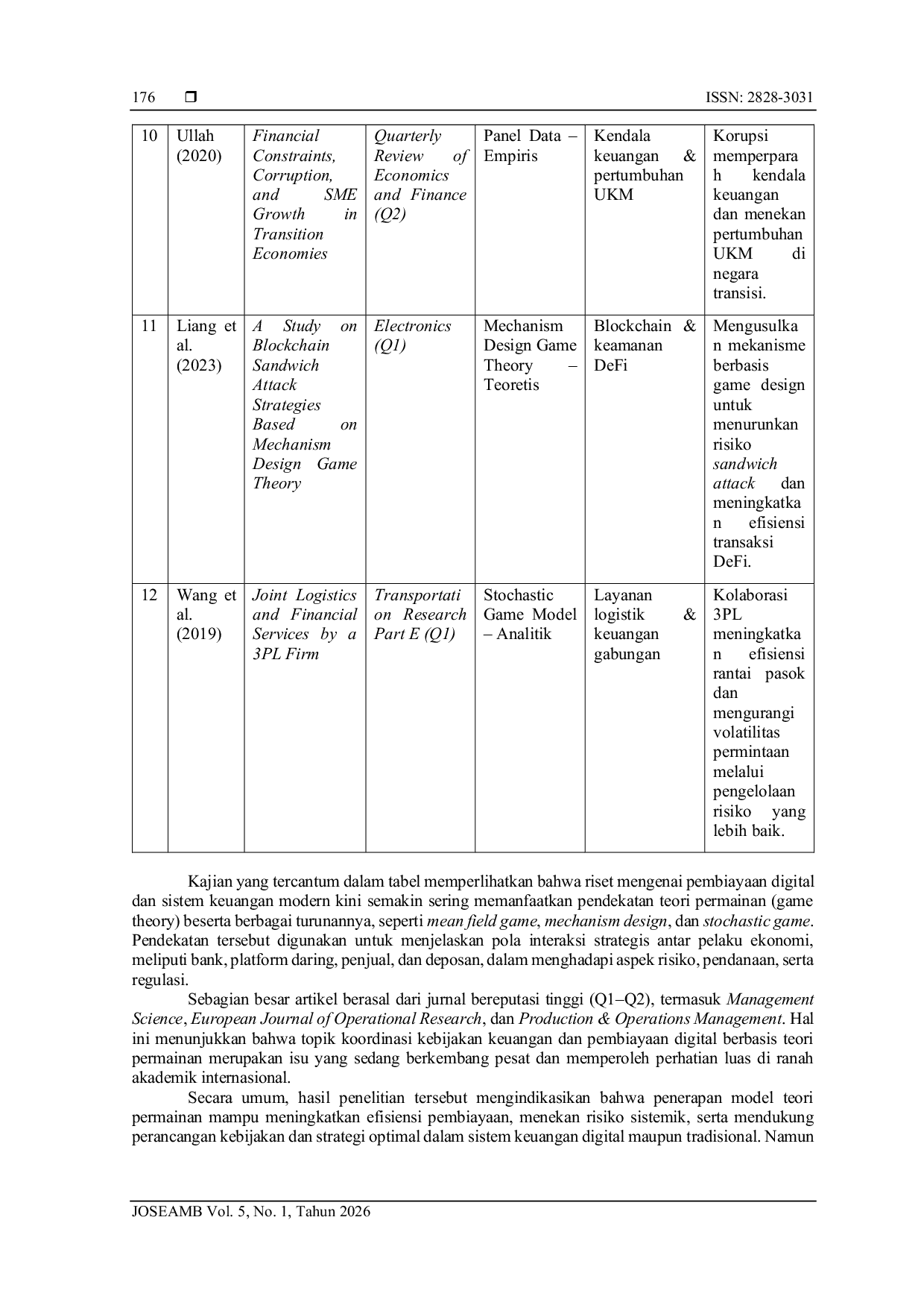 JURIS Sistematis Literatur Review Penerapan Teori Permainan Game Theory dalam Pengambilan Keputusan Keuangan