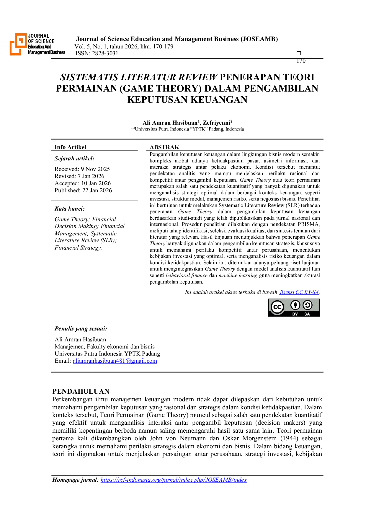 JURIS Sistematis Literatur Review Penerapan Teori Permainan Game Theory dalam Pengambilan Keputusan Keuangan